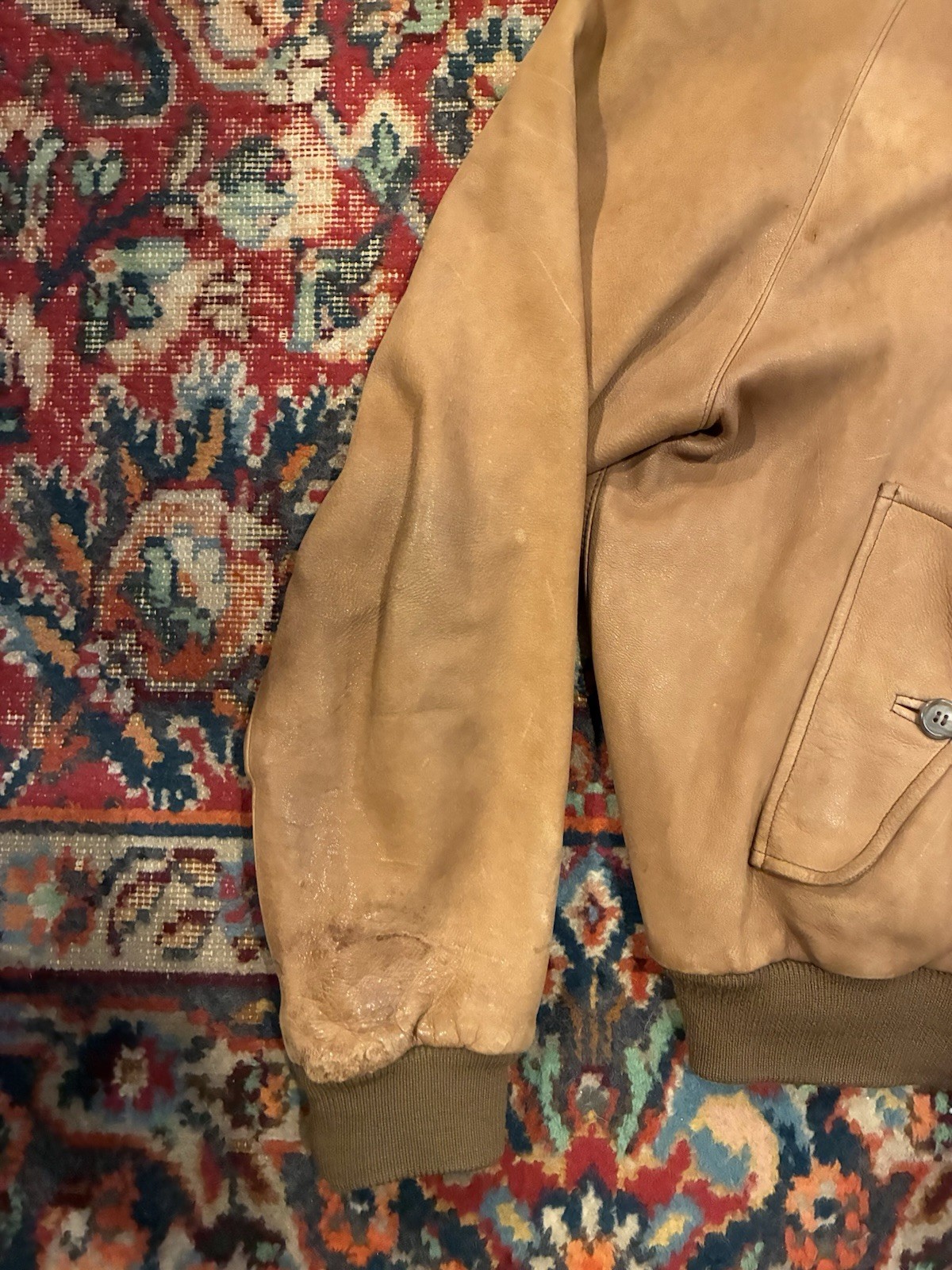 Vintage Polo Ralph Lauren Suede Western Jacket Zip Up Bomber Style Large Mens
