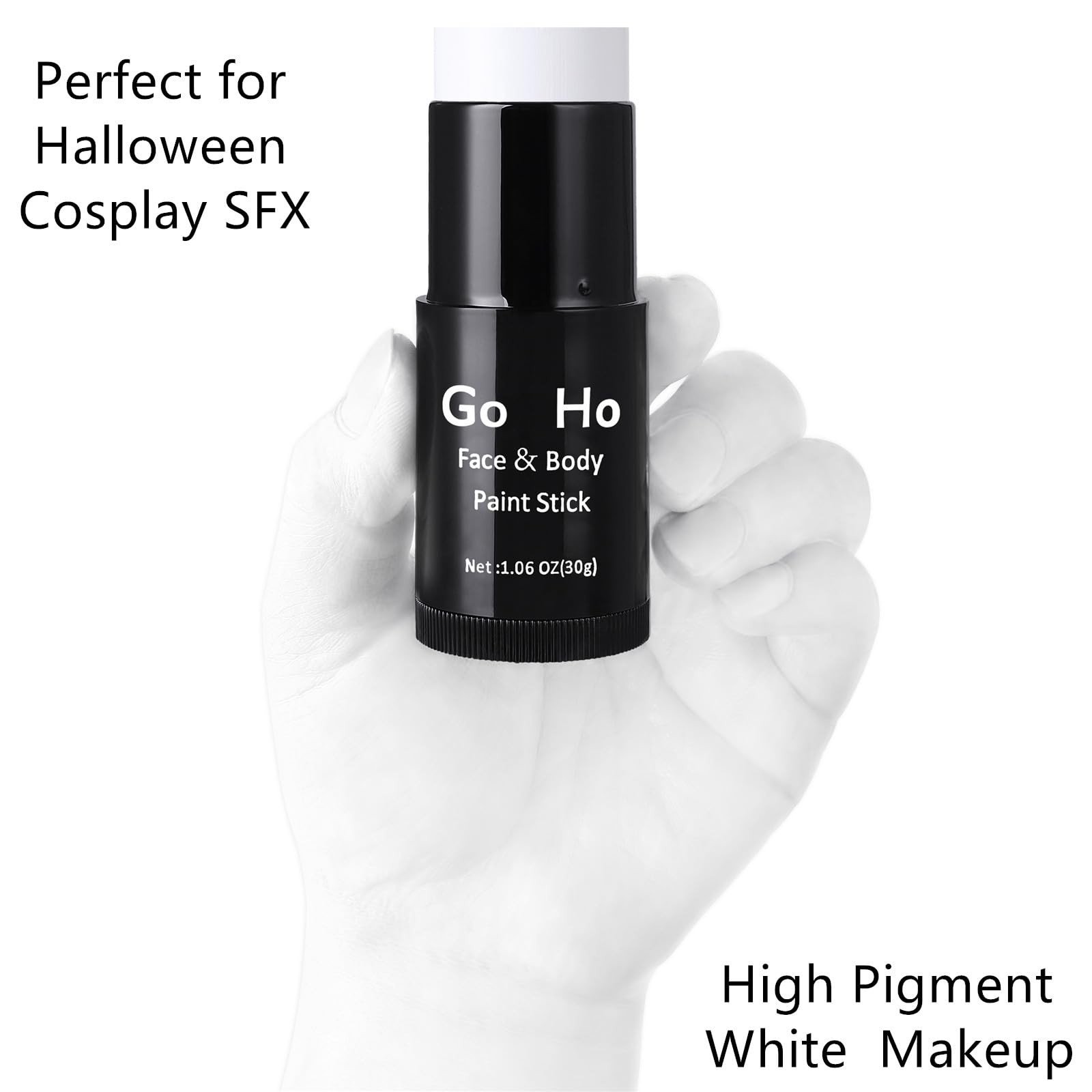 Go Ho 1.06 Ounce (Pack of 1), White Face Paint Stick Full-coverage