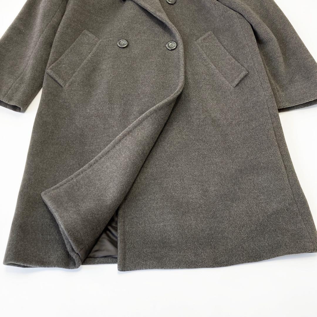Max Mara MAREA Long Coat Dark Gray Virgin Wool Cashmere Womens Size 40 L Italy