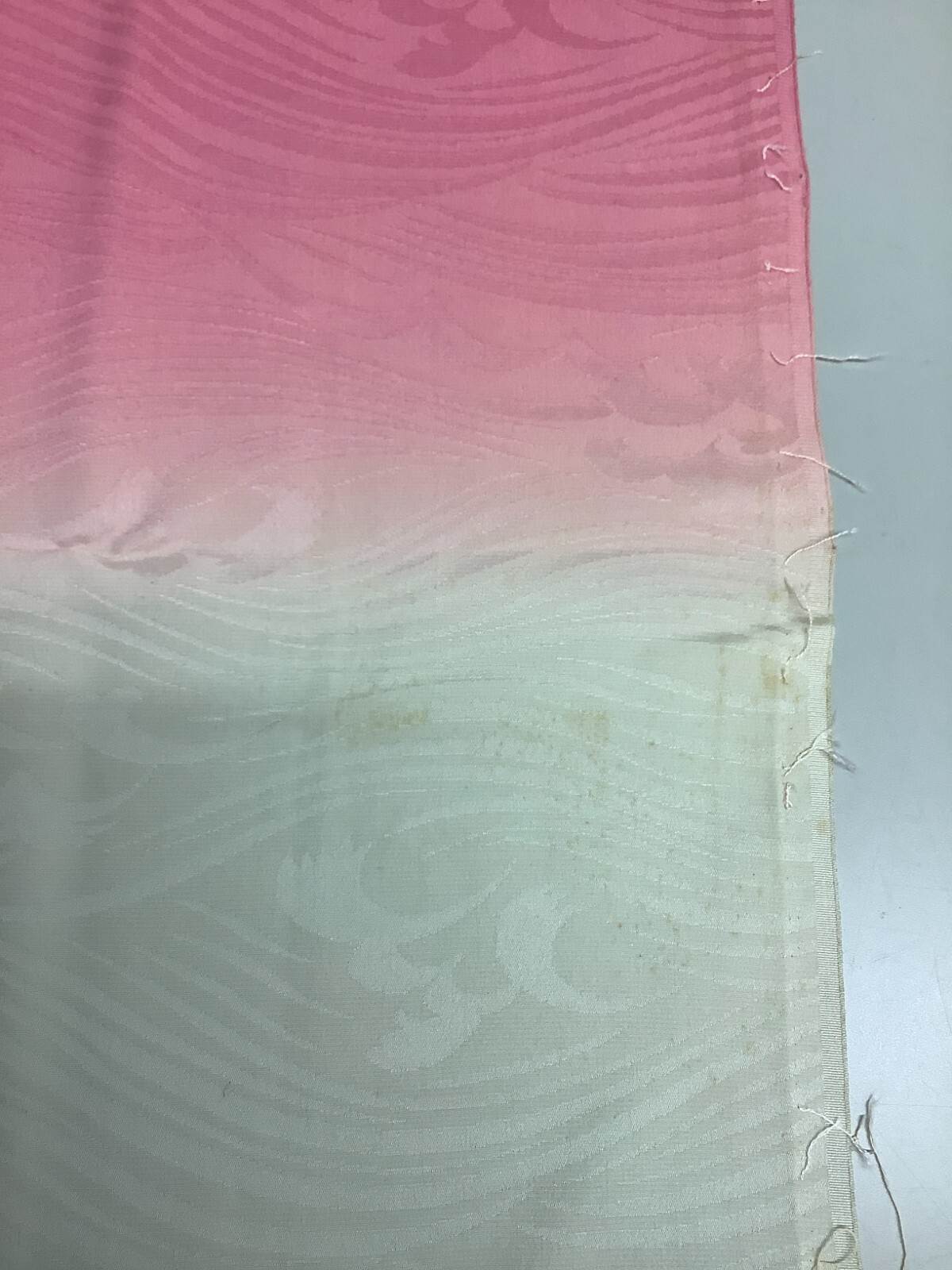 Japanese Vintage Kimono Fabric cloth Boro Light green Flower Dirt 49.6×13.7in