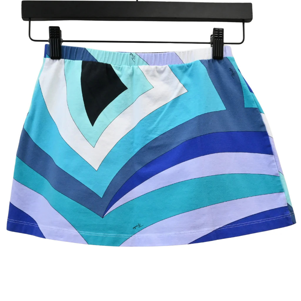 EMILIO PUCCI | Blue Cotton-Spandex Mini Skirt Size IT 40 / US 6