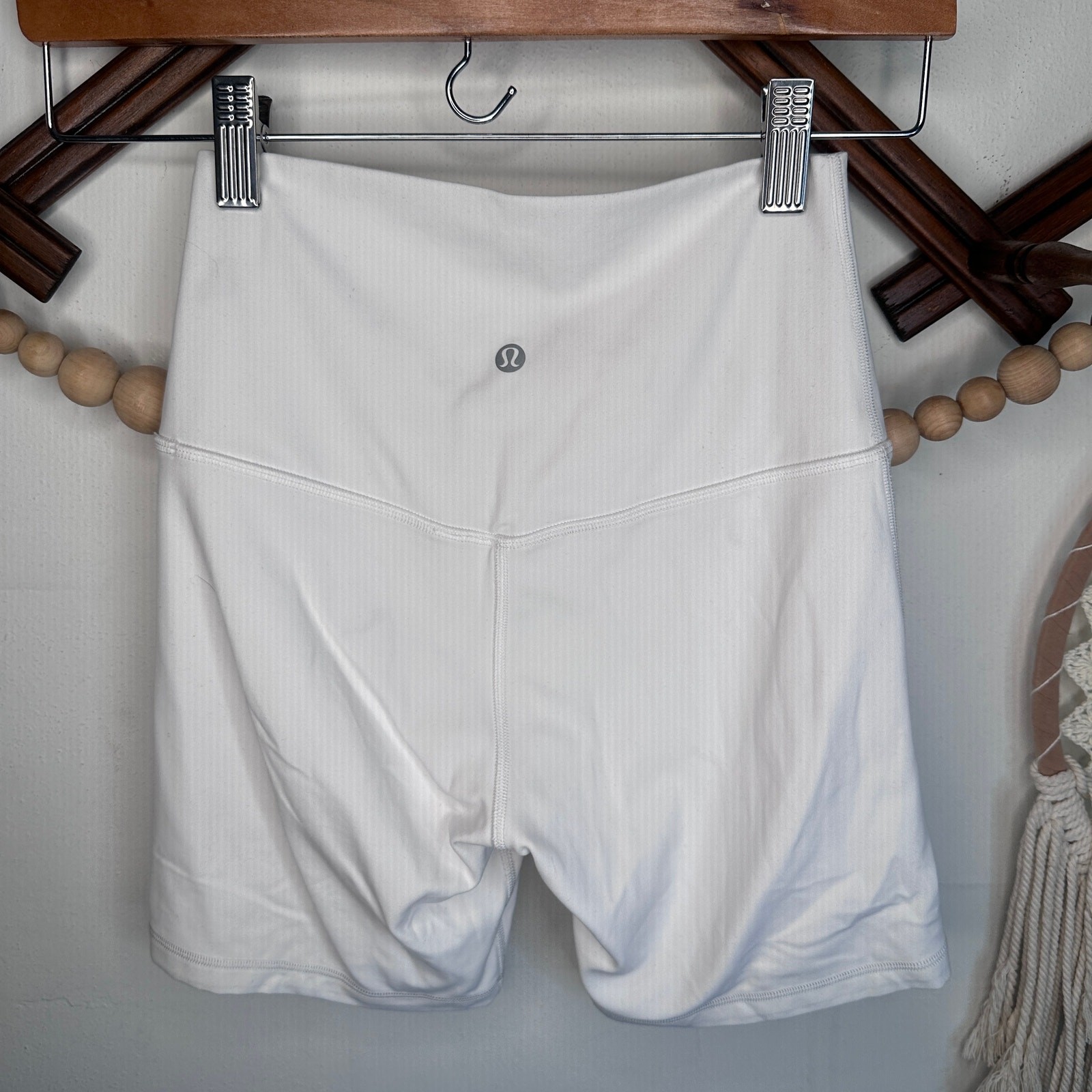Lululemon Align White Biker Shorts 4
