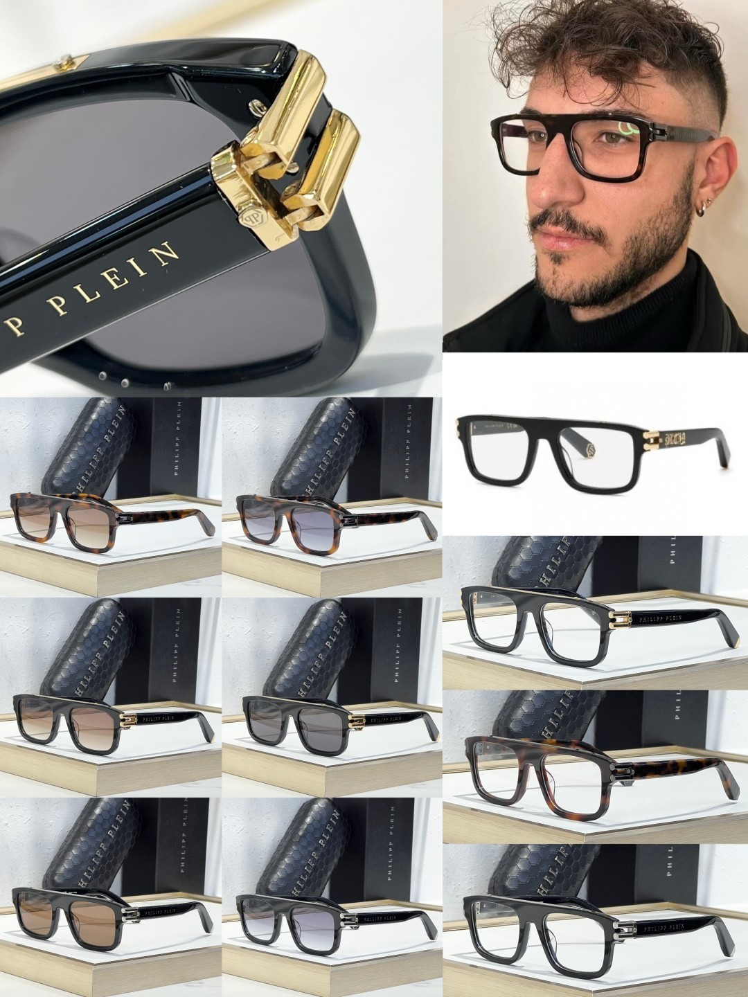 PHILIPP PLEIN VPP021 Sunglasses Black Frame Brown Lens 53-20-145