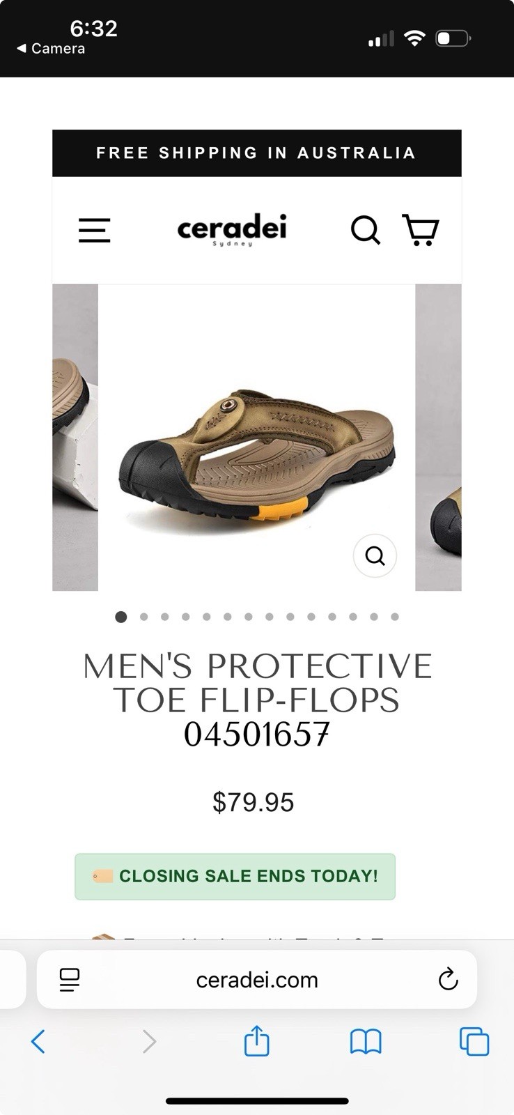 Manly Men’s Protective Toe Flip-Flop Sandals Straps Khaki/Black/Yellow 10.5