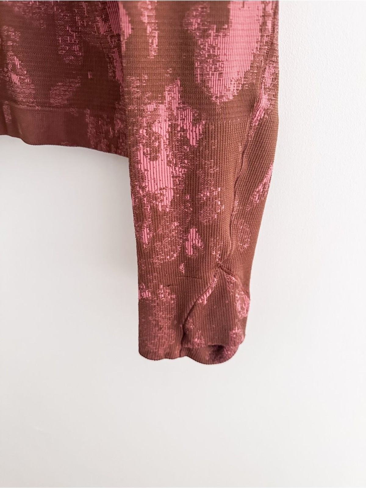 Lululemon Swiftly Tech Race Length Long Sleeve Shadow Bloom Brown Pink Size 10