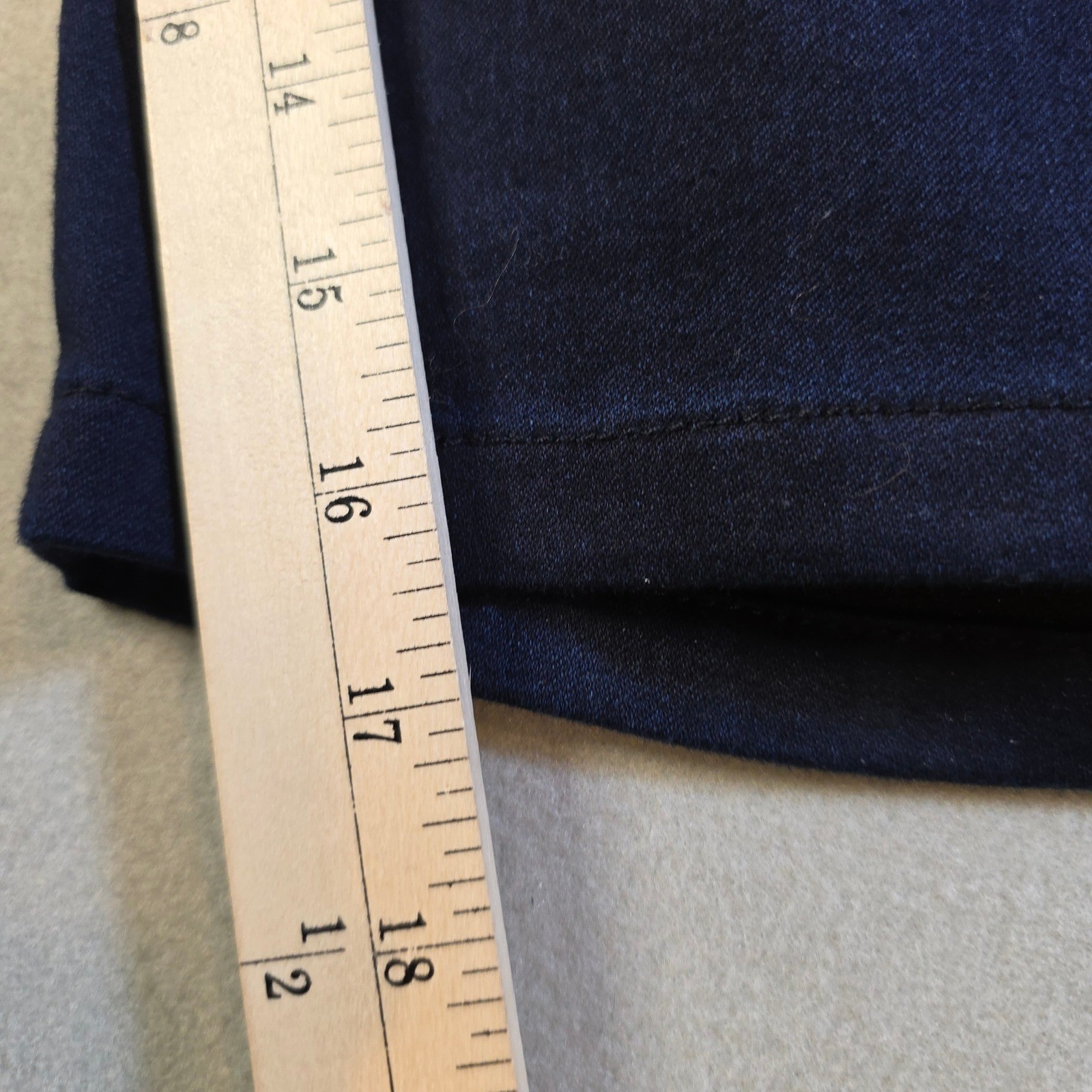 Catherines Navy Blue Sateen Stretch Capri Pants Petite 16WP Cropped Trousers