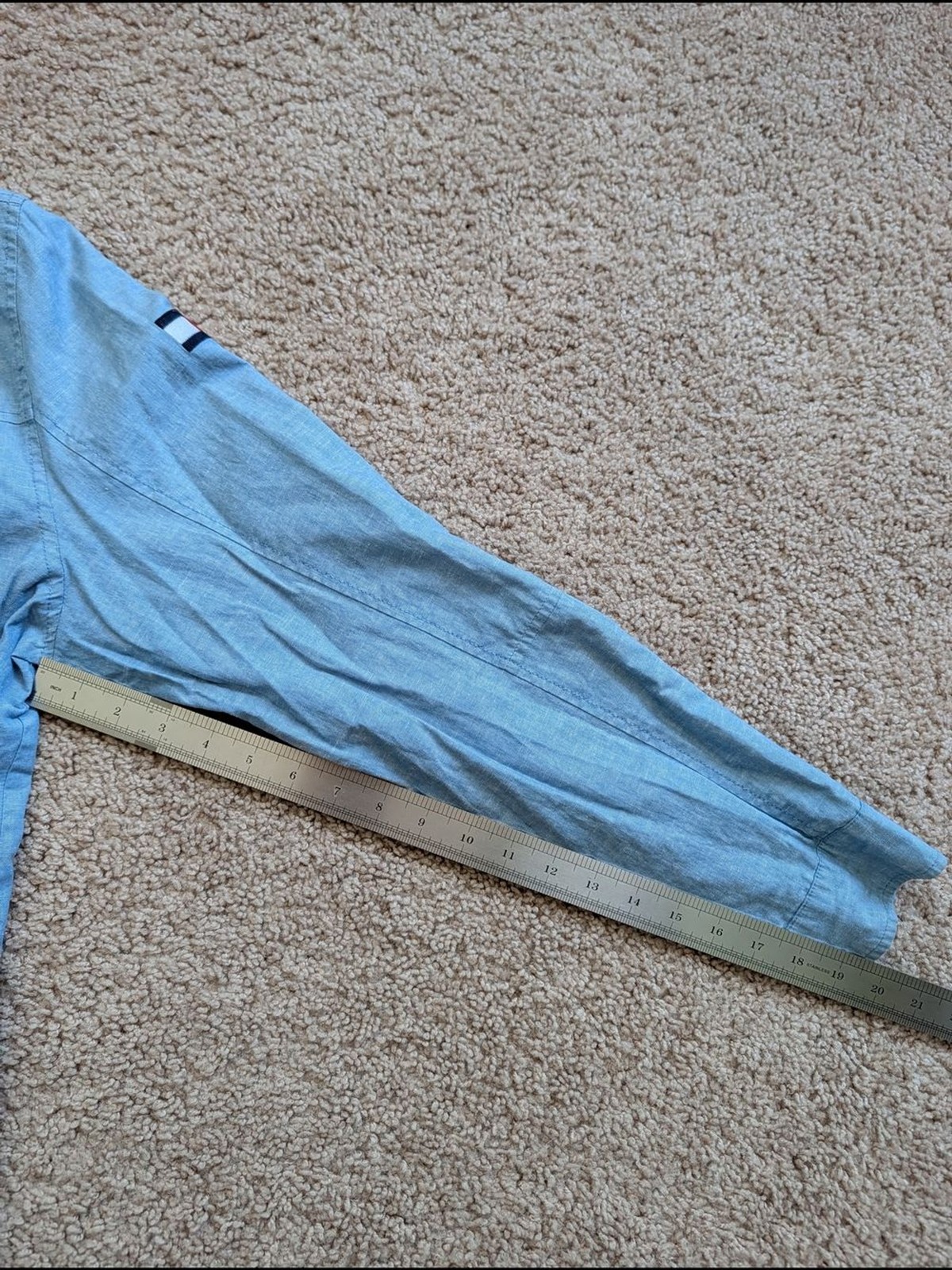 Tommy Hilfiger Mens Light Blue Regatta Linen Blend Zip Up Jacket Size Medium