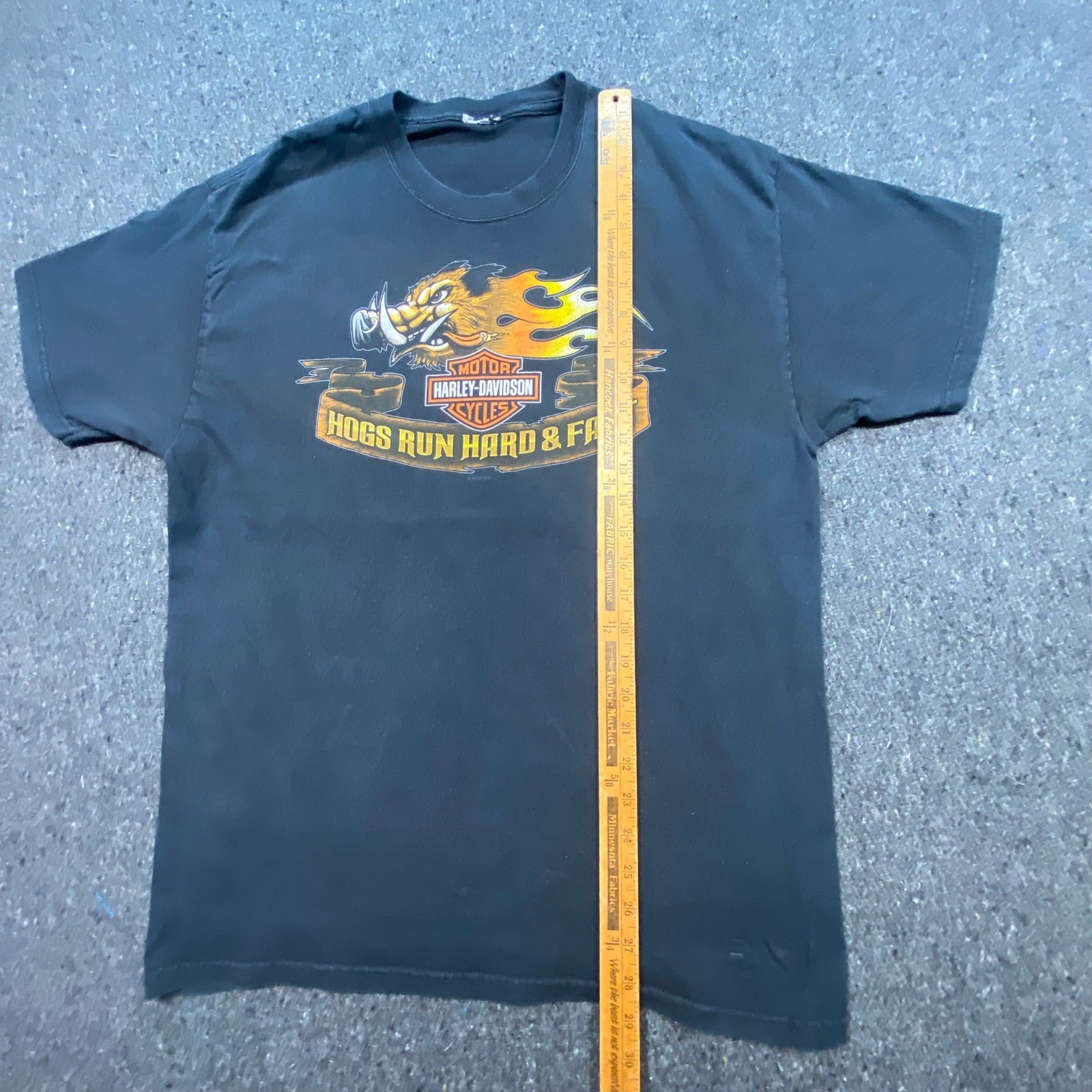 Harley Davidson Shirt Sz L Men Black Biker Hogs Run Hard Fast Amarillo Texas Tee