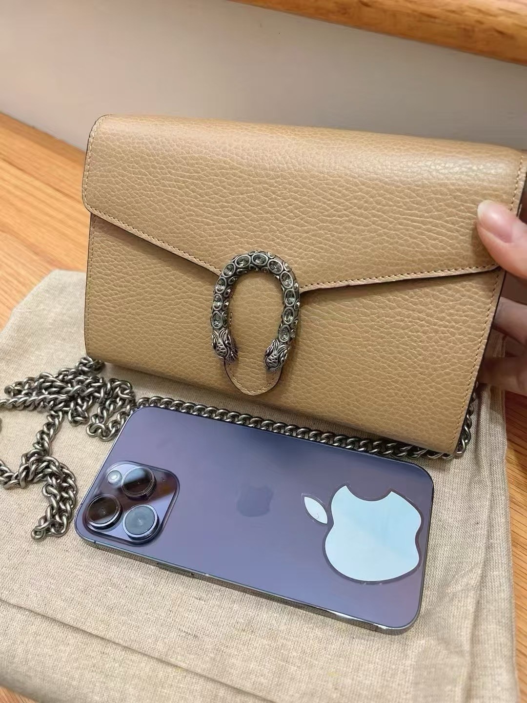 Gucci Dionysus Tiger Head Buckle Wallet Crossbody Bag Mini Women’s 7.8×1.5×5 in