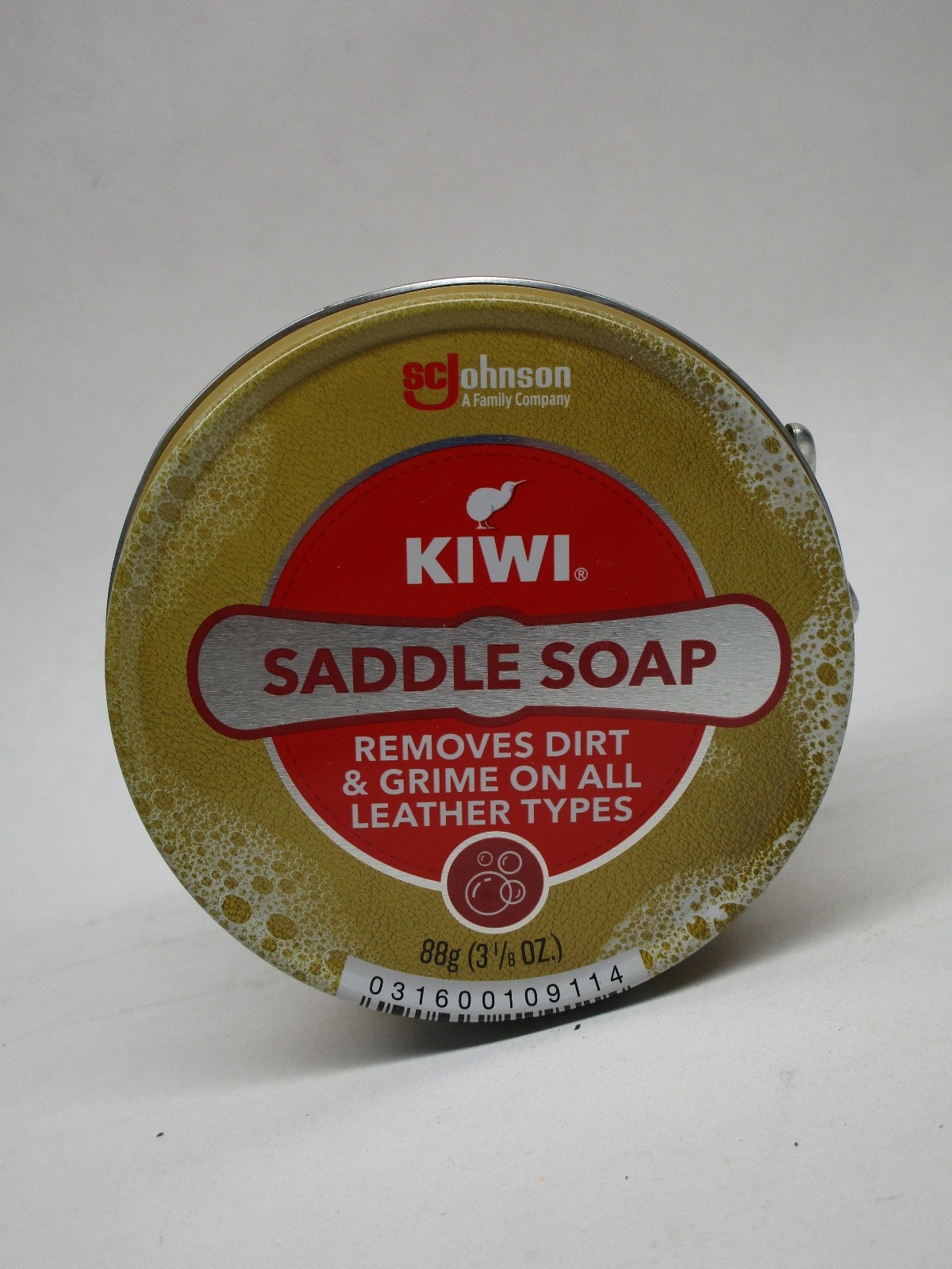 2 Cans Kiwi Outdoor Saddle Soap 3 1/8 oz. Paste No Scent For All Leather Types