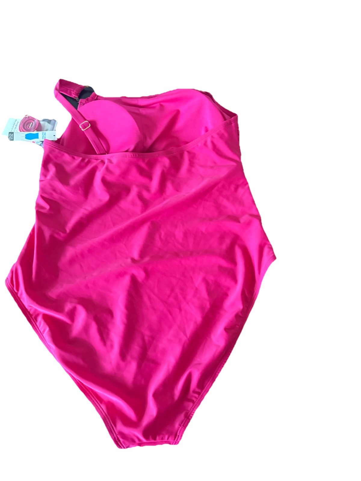 Xhilaration Pink One Shoulder Strappy Lined One Piece Swimsuit 16 D Cup