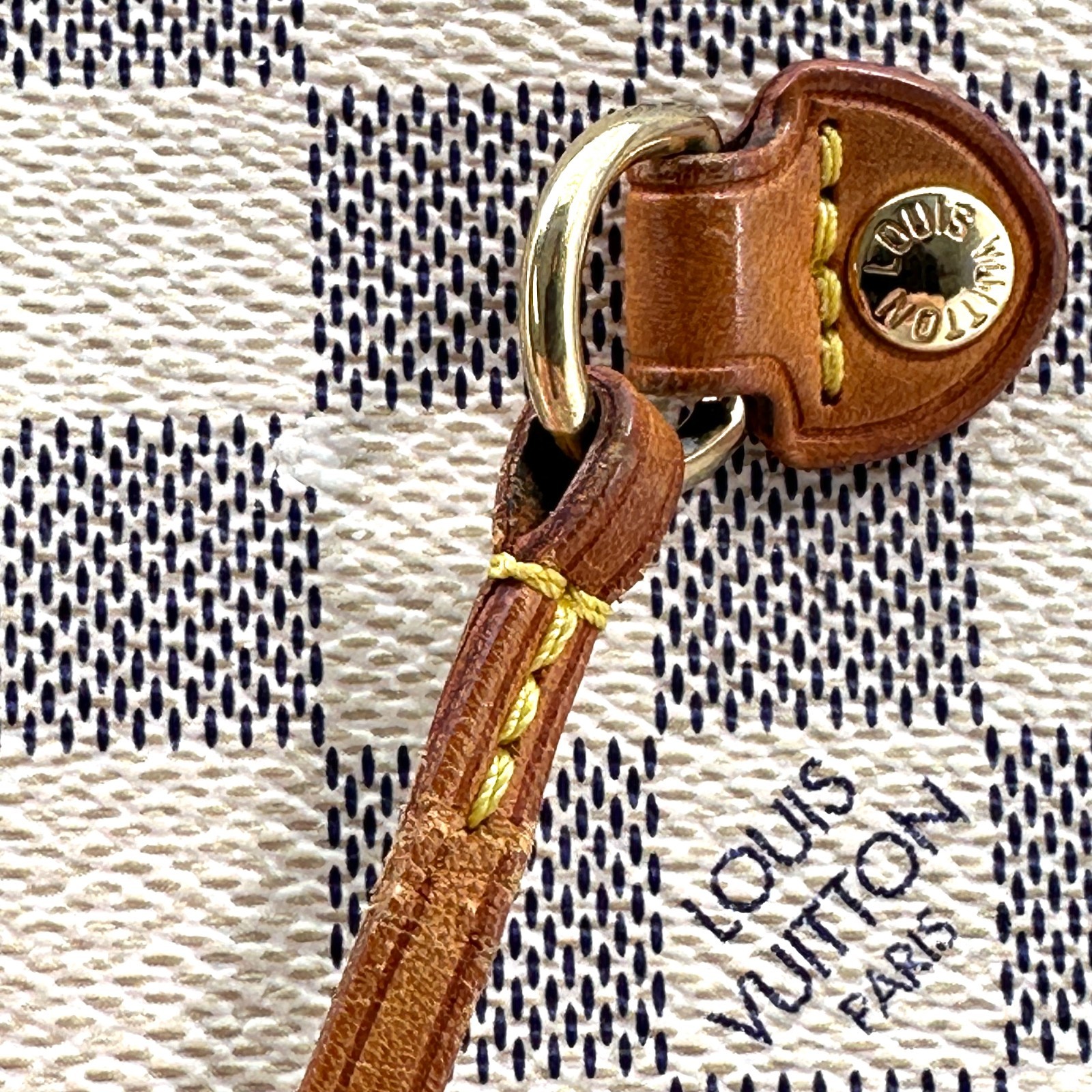 LOUIS VUITTON Neverfull MM Tote Bag PVC Leather Damier Azur Auth France 0316