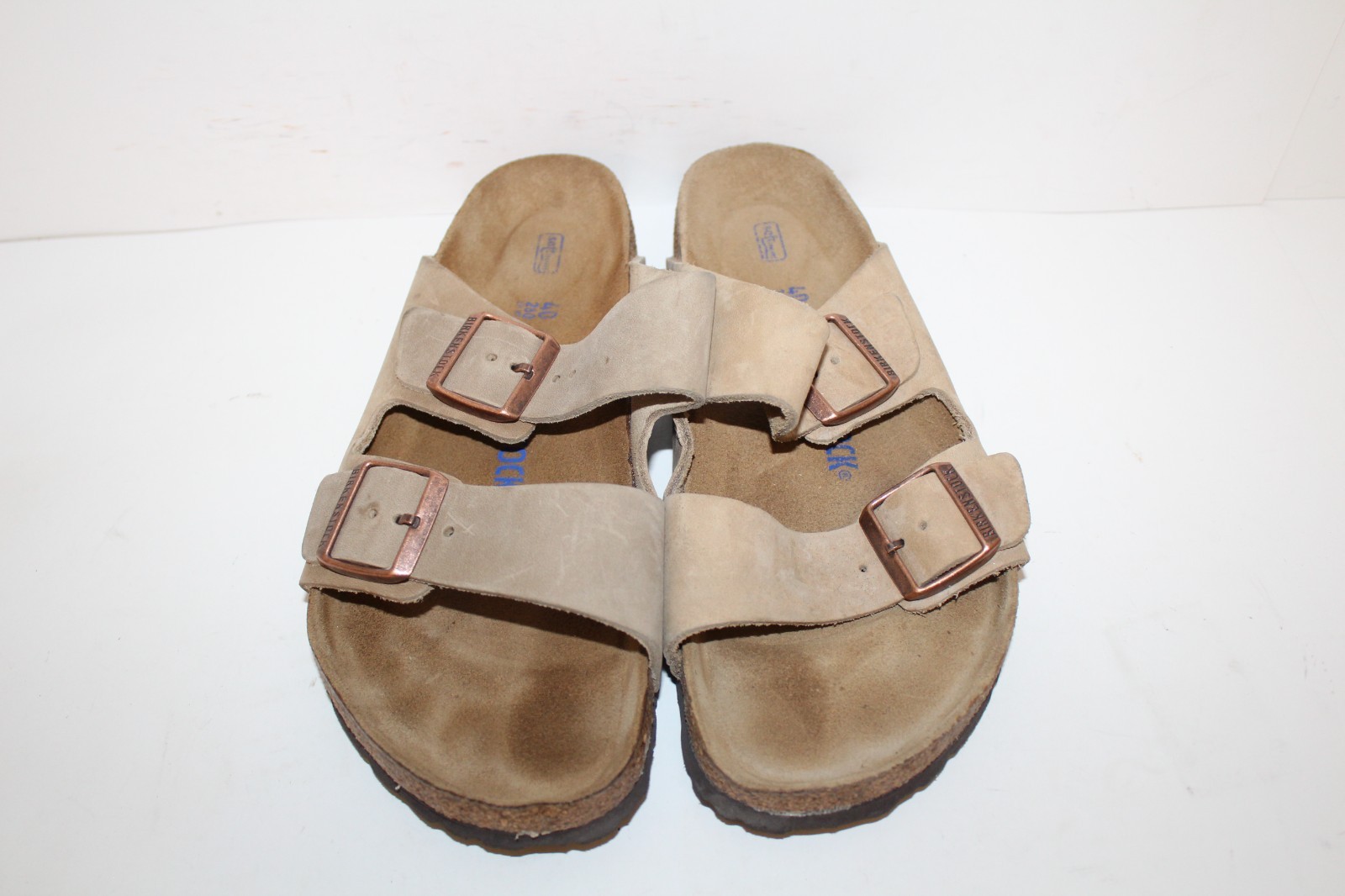 Birkenstock Arizona Leather Sandals Womens Sz 9 Regular/Wide Soft Footbed (READ)