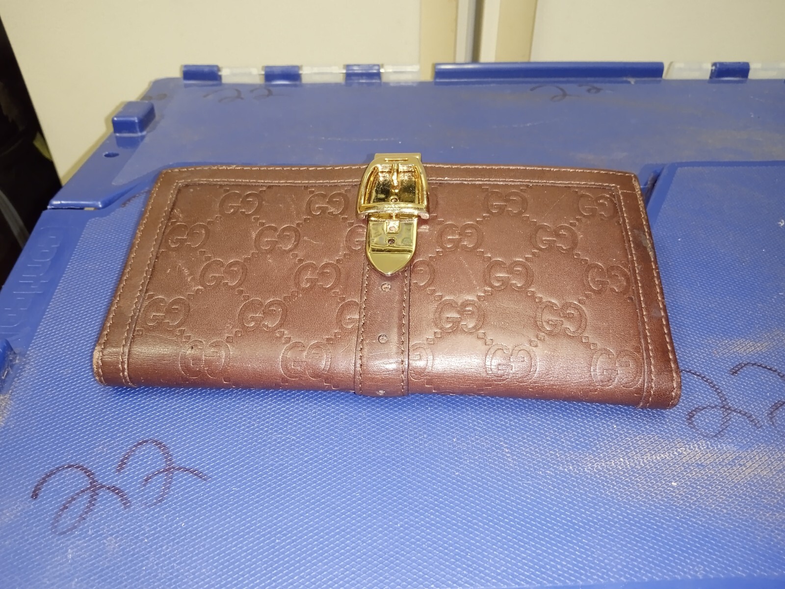 GUCCI Authentic Horse bit Brown Genuine Leather Wallet w/ Original Inserts $699
