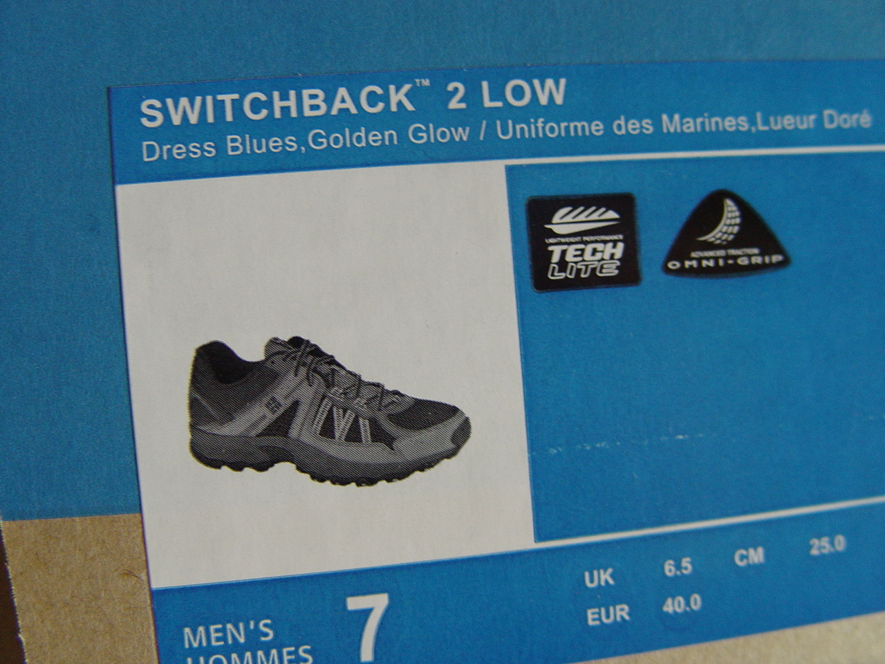 NIB COLUMBIA Switchback 2 Omni-Tech Trail Shoe dressblue golden glow,multi sizes