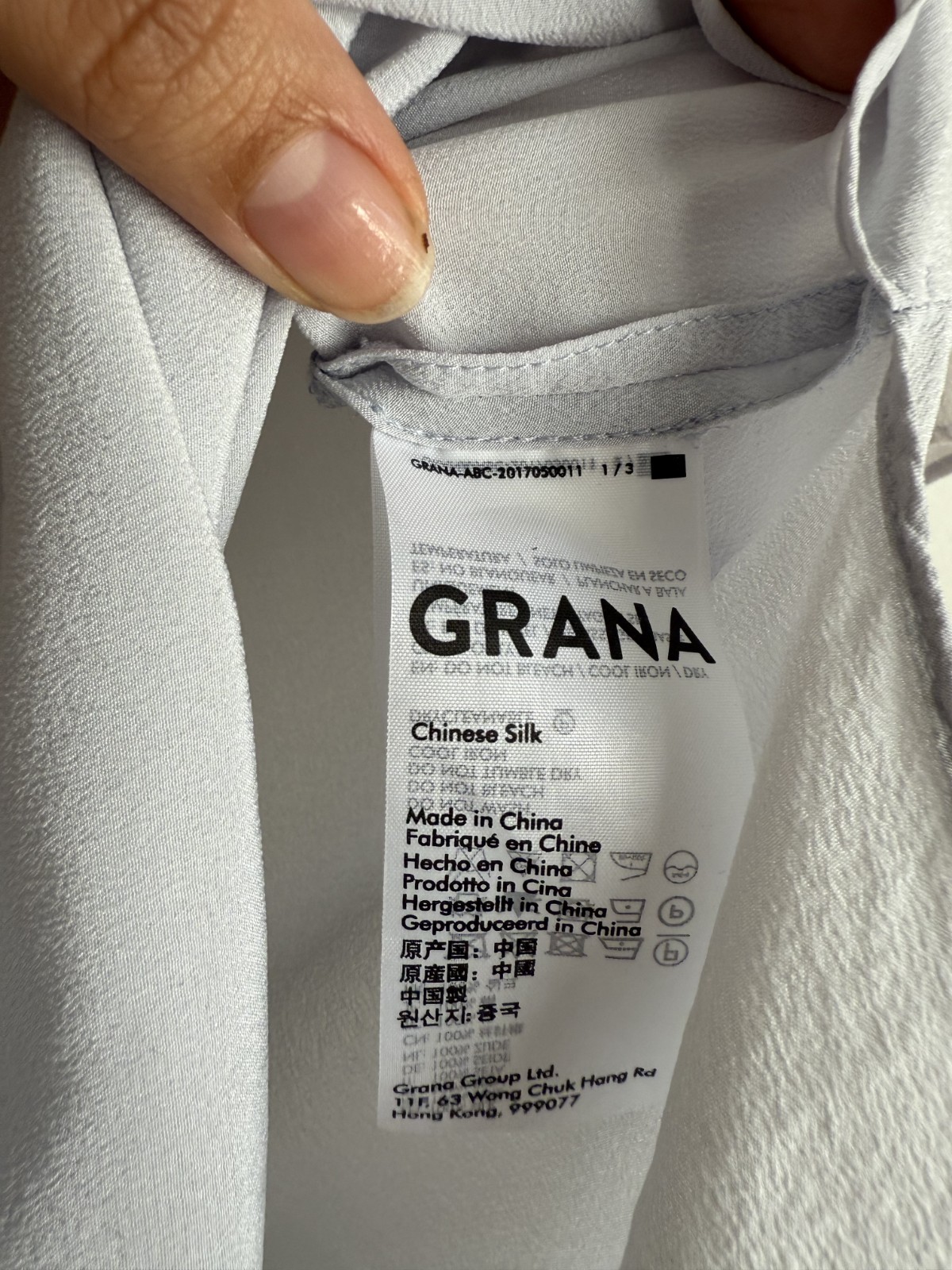 Grana 100% Silk Gray Boxy Button Down Top Timeless Modest Minimalist Basics S