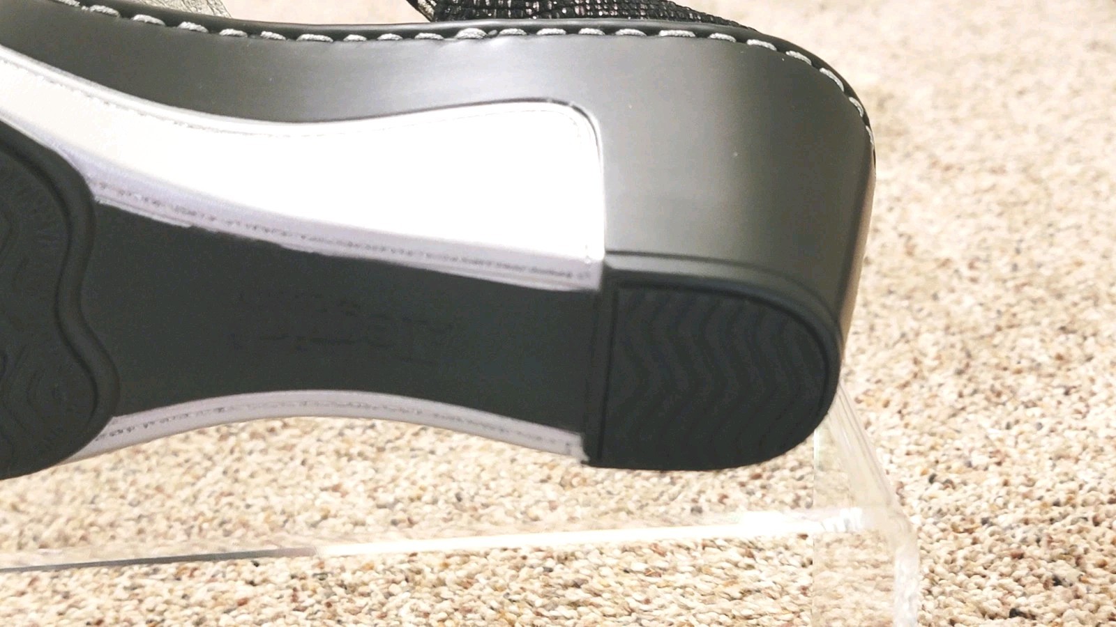 Womens Alegria Lara Black Pewter Mosaic Leather Lar780 Wedge Slides Sandals 6 36