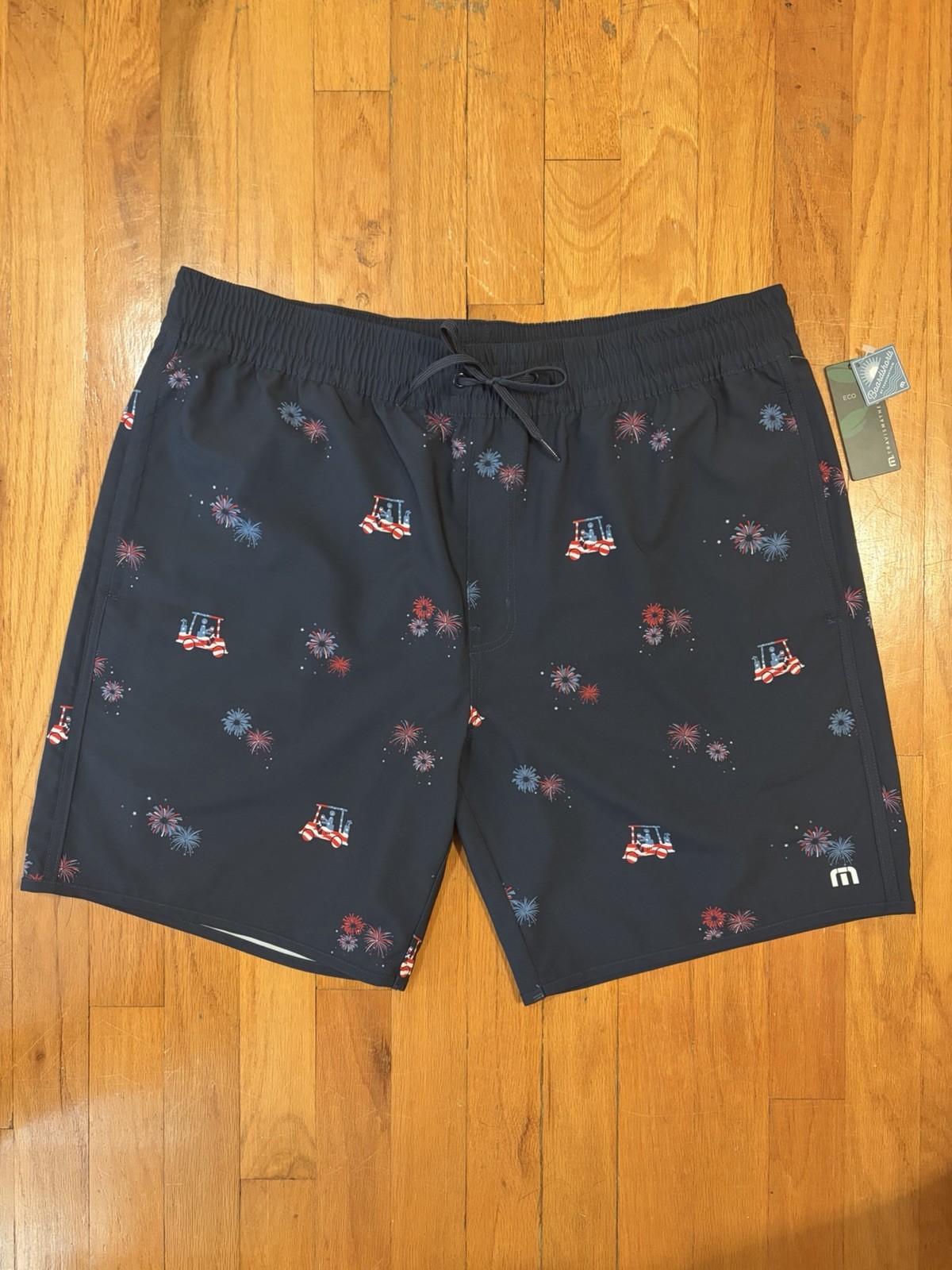 Travis Mathew Men’s XL Board Shorts Swim Trunks Red White Blue USA 🇺🇸 NWT