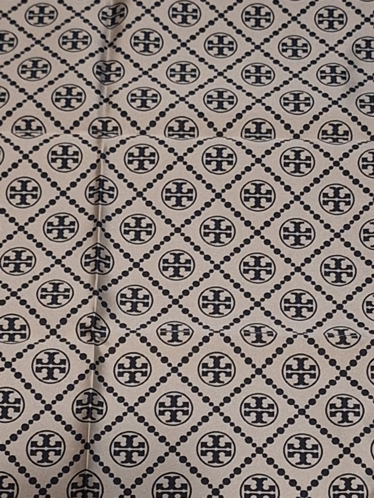 Brand New Tory Burch T Monogram Two Tone Scarf Tory Navy/New Ivory 27 X 27 In.