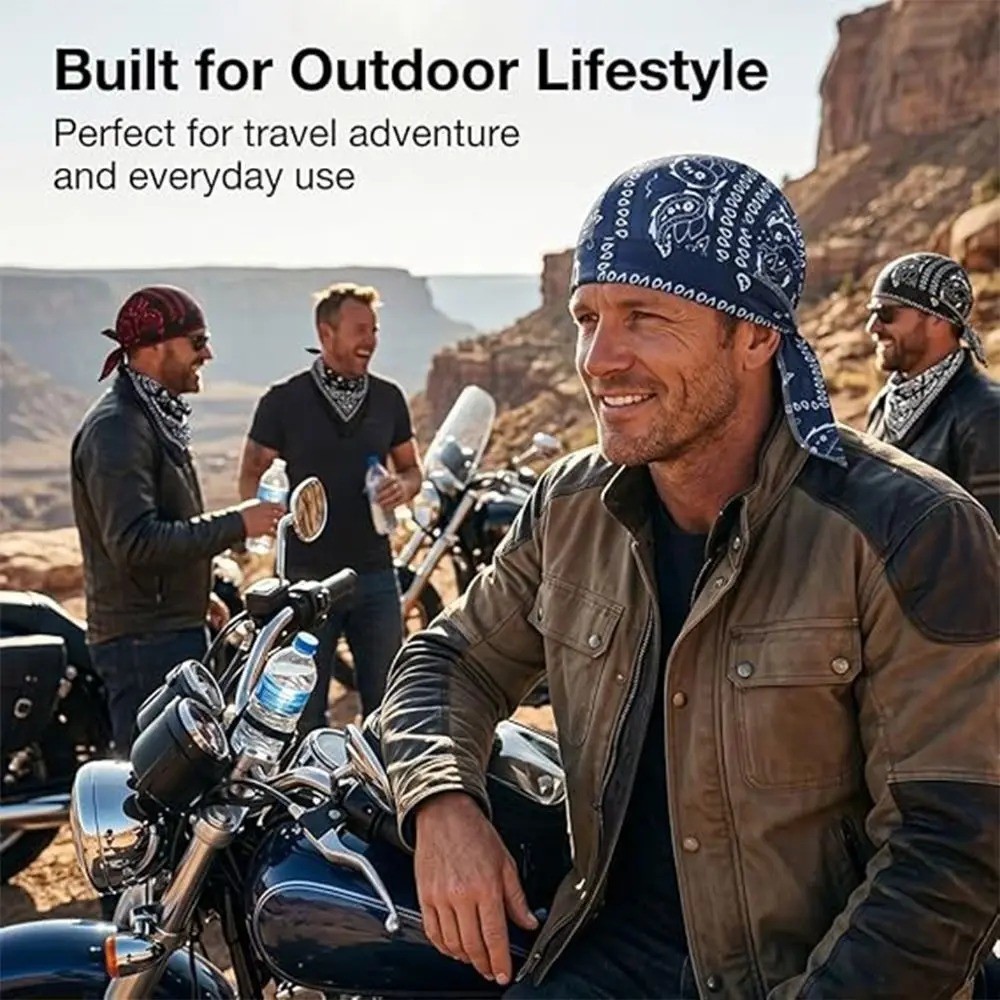 Cooling Paisley Skull Cap Helmet Liner Sweat Wicking Head Wrap 3PC
