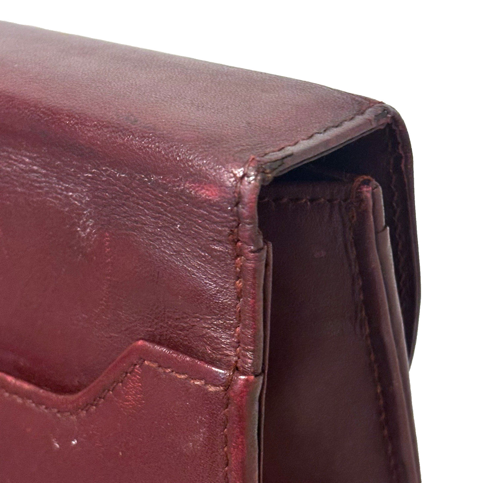 Cartier Briefcase Business Bag Leather Bordeaux Authentic