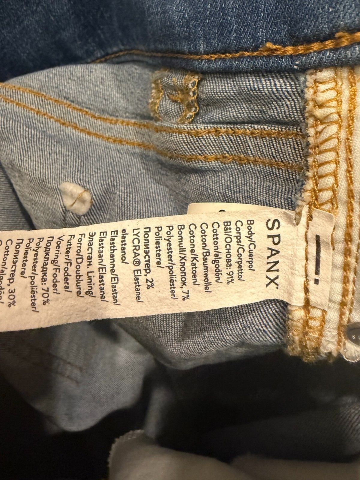 SPANX Pull On Wide Leg Jeans Medium Wash Denim High Rise Shaping Pants Size M