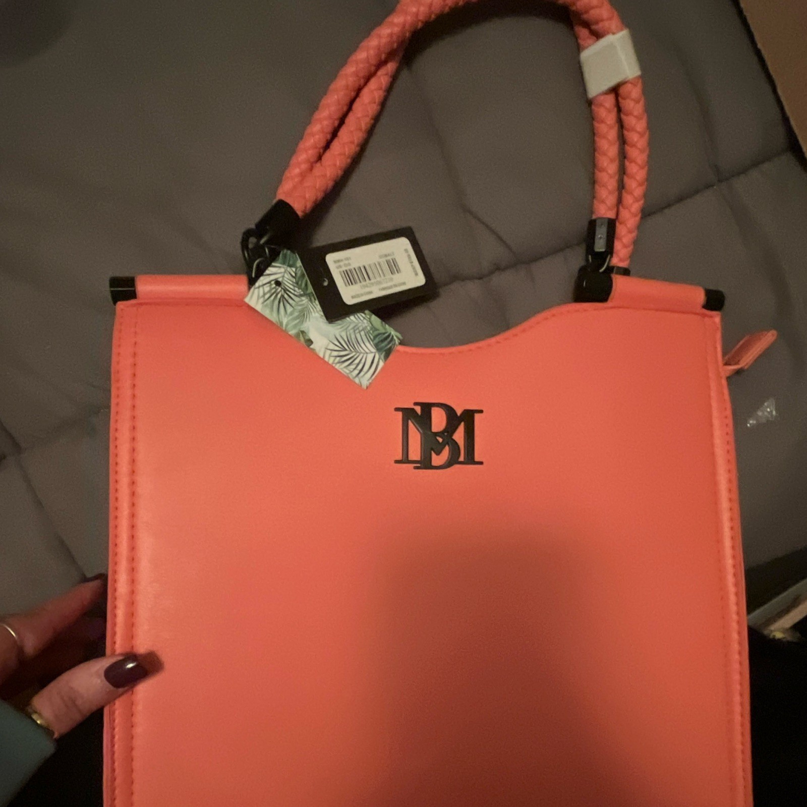 Badgley Mischka Coral Satchel Top Handle Zip w/ Detachable Strap Lined Pockets