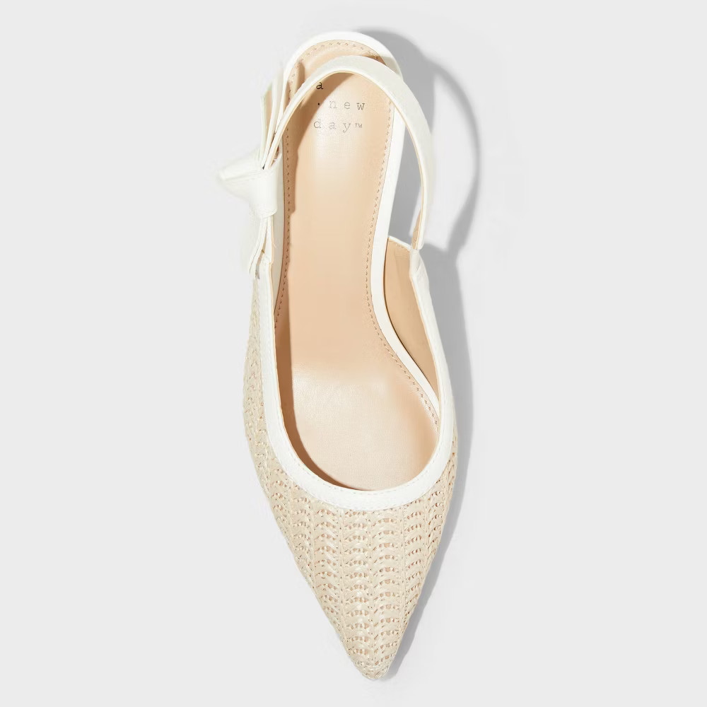 Women’s Milan Raffia Slingback Heels – A New Day