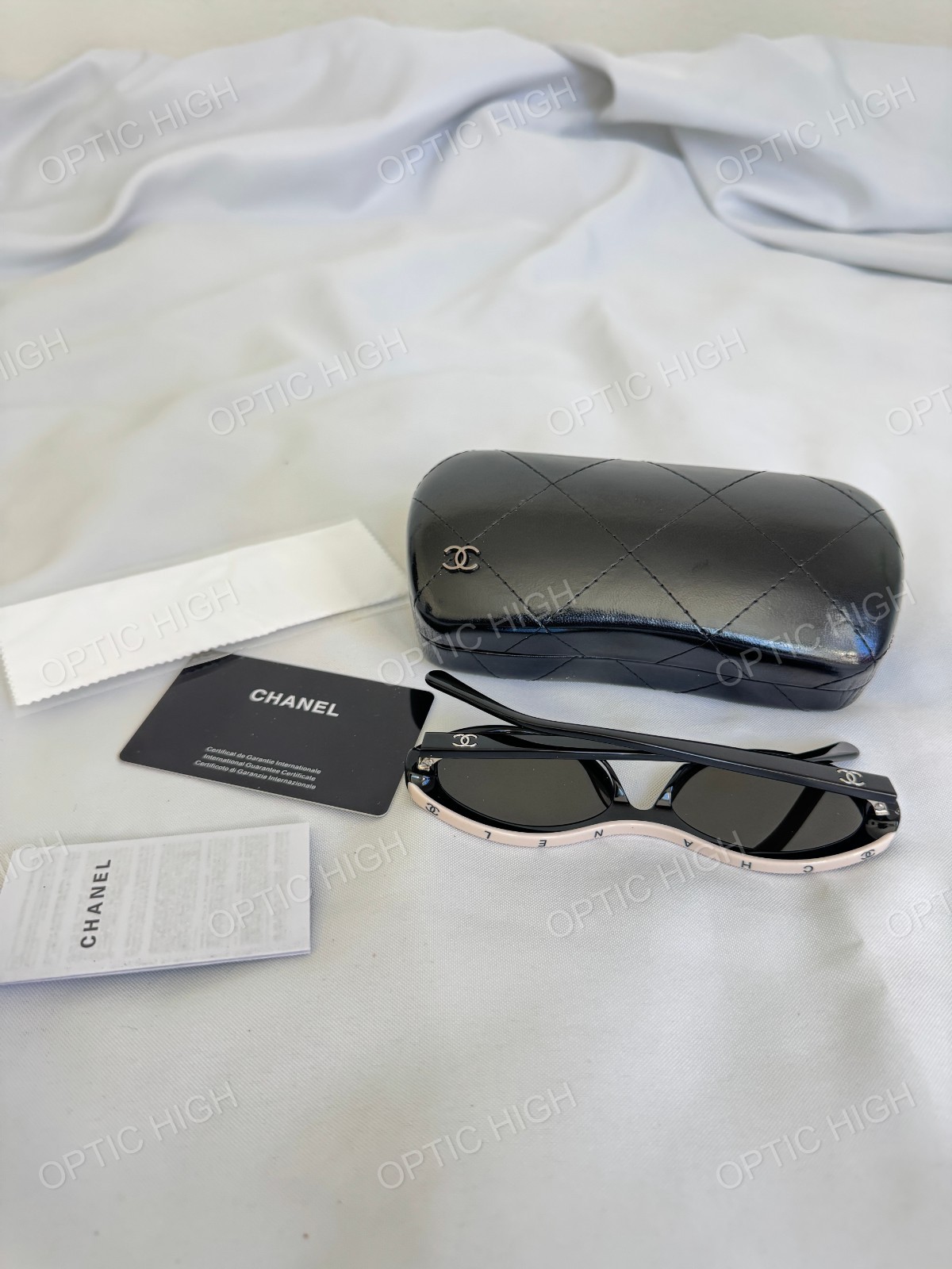 CHANEL CH5416 Beige & Black Acetate Oval Sunglasses