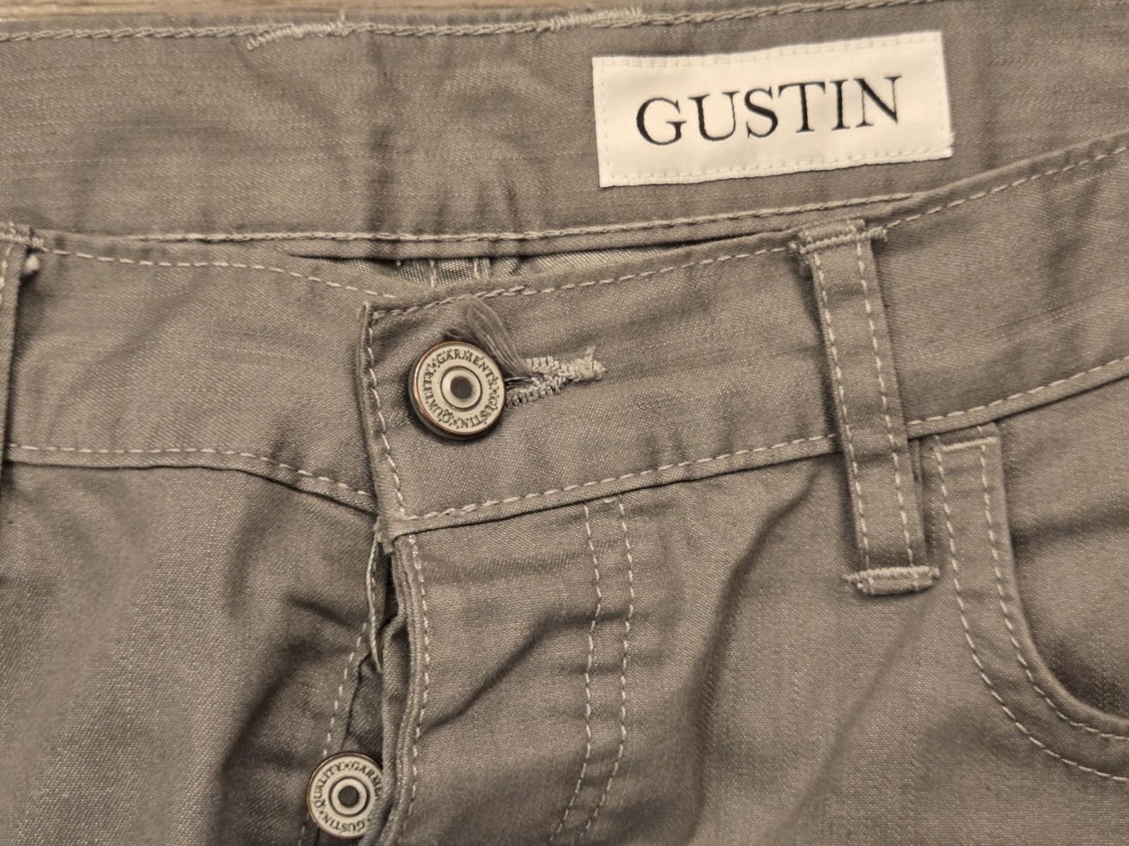 Gustin Japan Feather Steel Denim 5-Pocket Pants Mens 37×30 Jeans #285 Button Fly