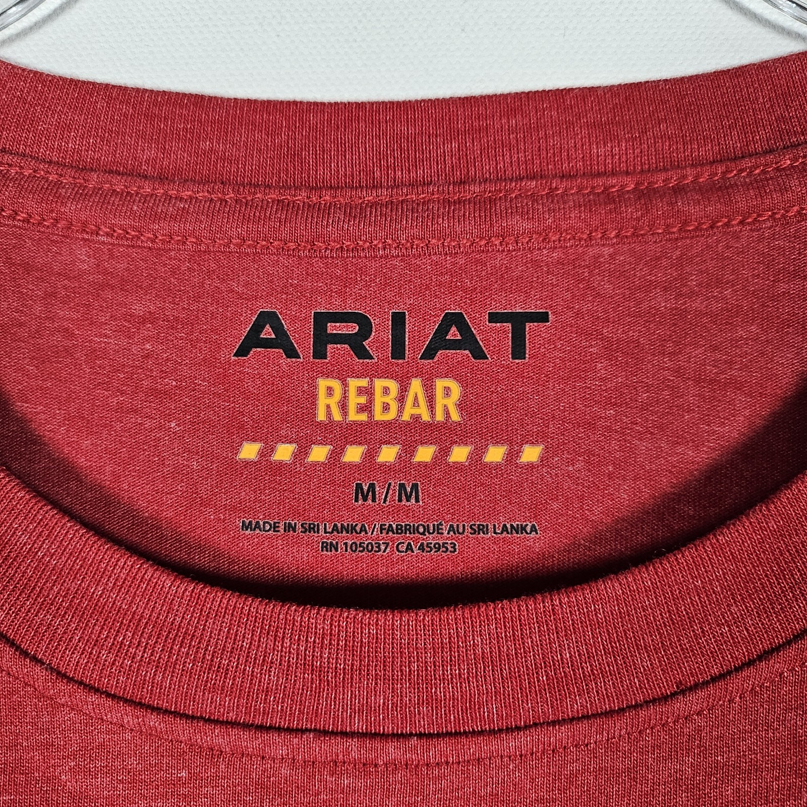 Ariat Rebar Workman Long Sleeve T-Shirt Men’s Medium Red USA Flag Graphic Heavy