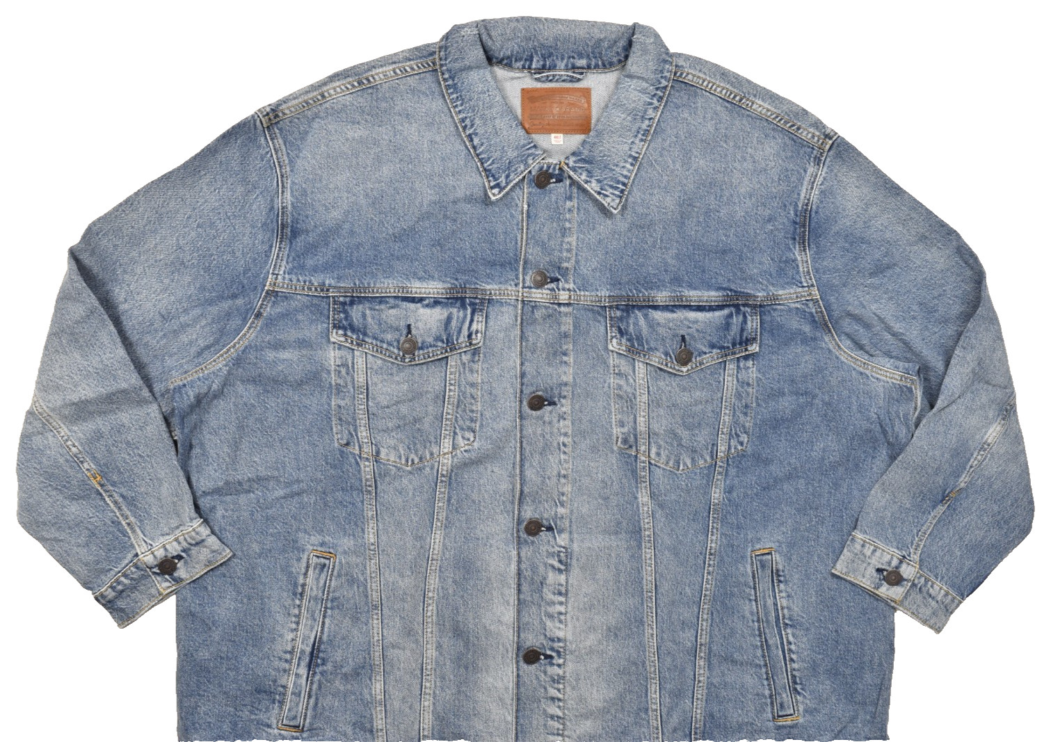 Lucky Brand Men’s Trucker Denim Button Jacket Cotton Blend Blue Size 4XLT NEW