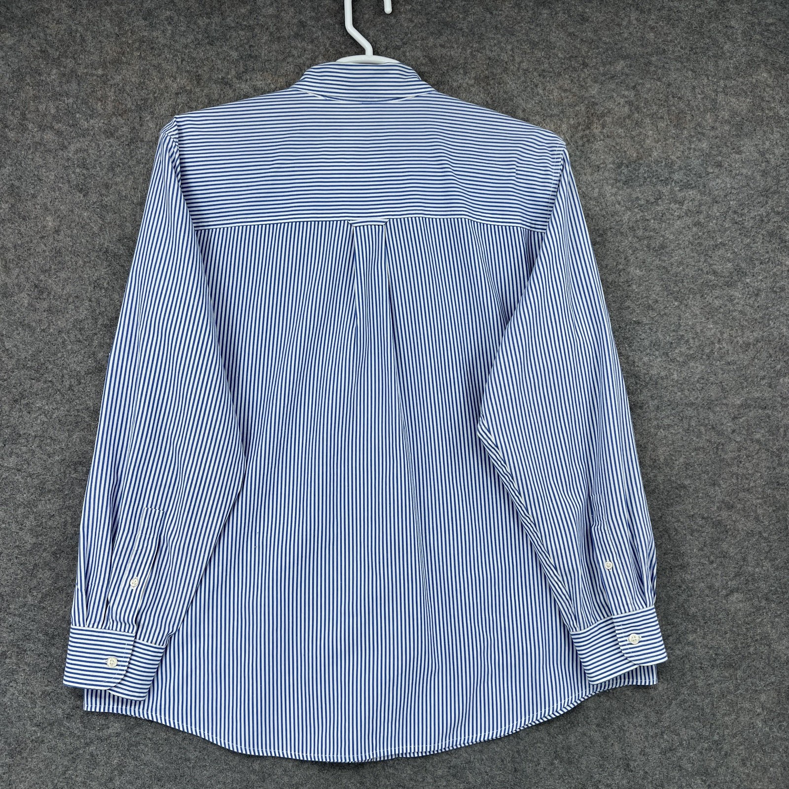 Chaps Button Down Shirt Mens XL Blue Striped Long Sleeve Embroidered Pocket