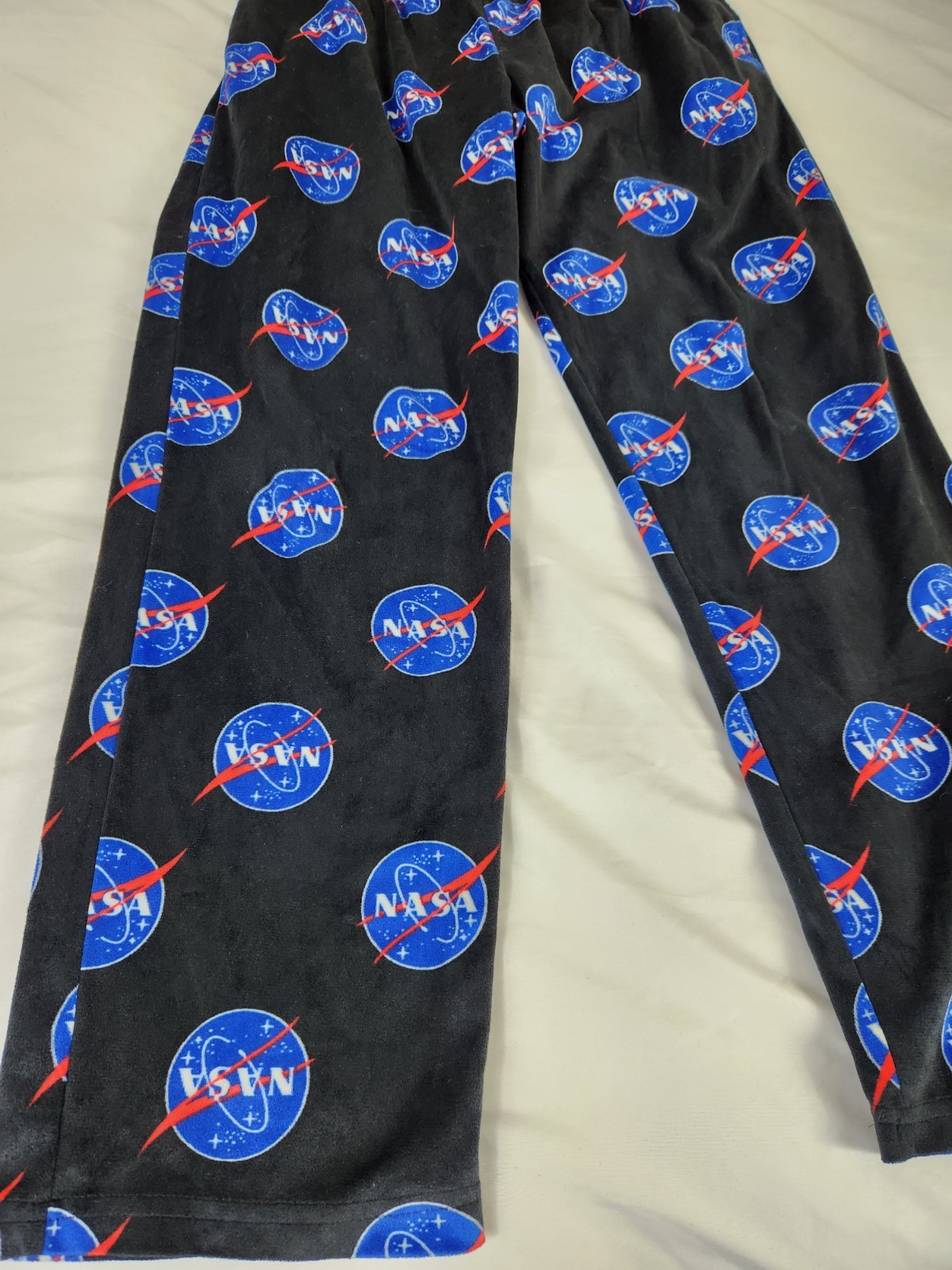 ADTN Pants M Men’s Black NASA Logo Fleece Pajama Lounge Pants