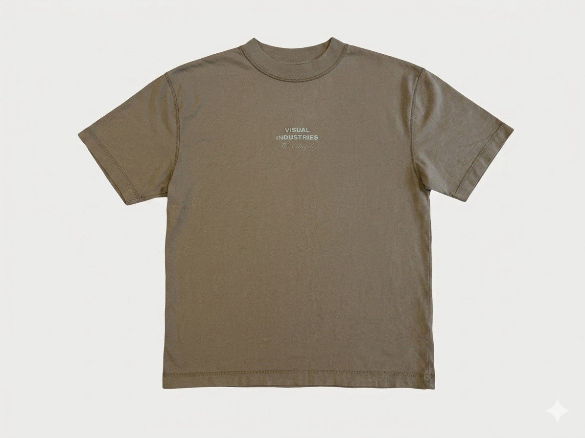 WXYZ Mfg. Co. Visual Industries Los Angeles T-Shirt Men’s Medium Brown Cotton