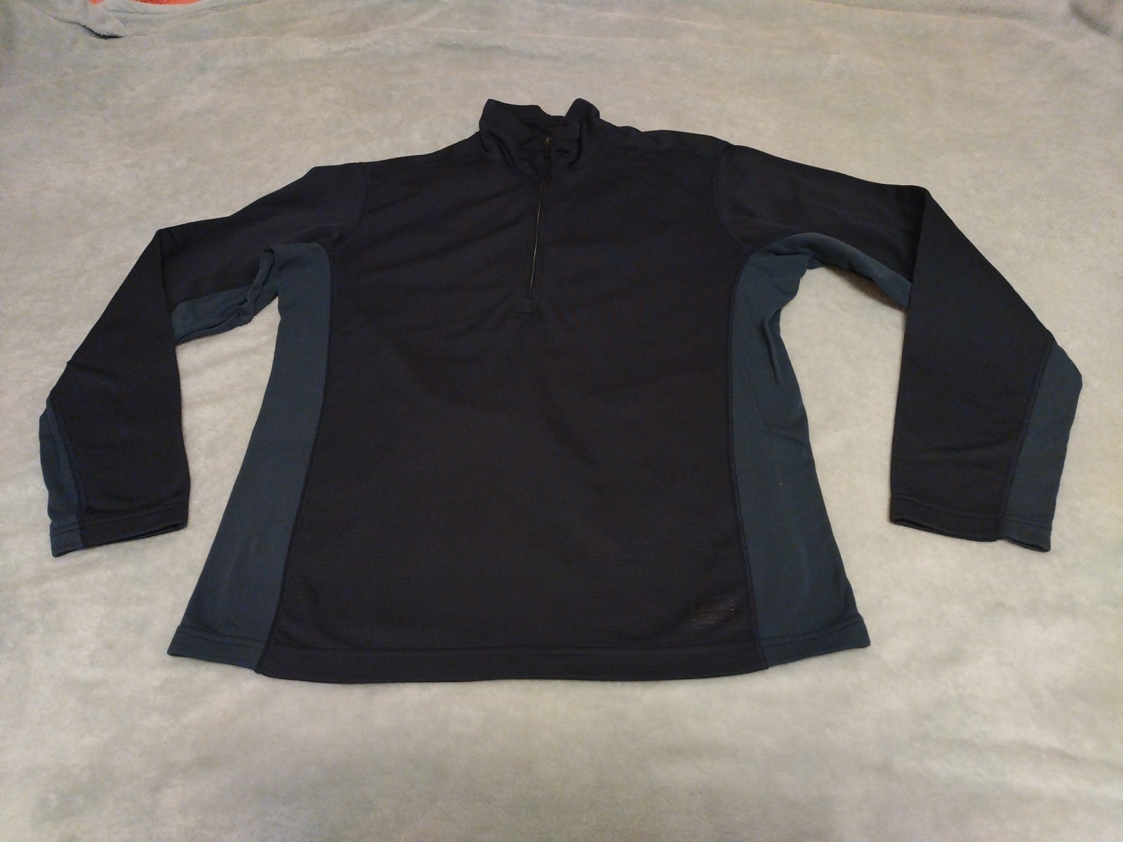 REI Mens Large MTS Moisture Wicking 1/4 Zip Pullover Blck Long Sleeve Activewear