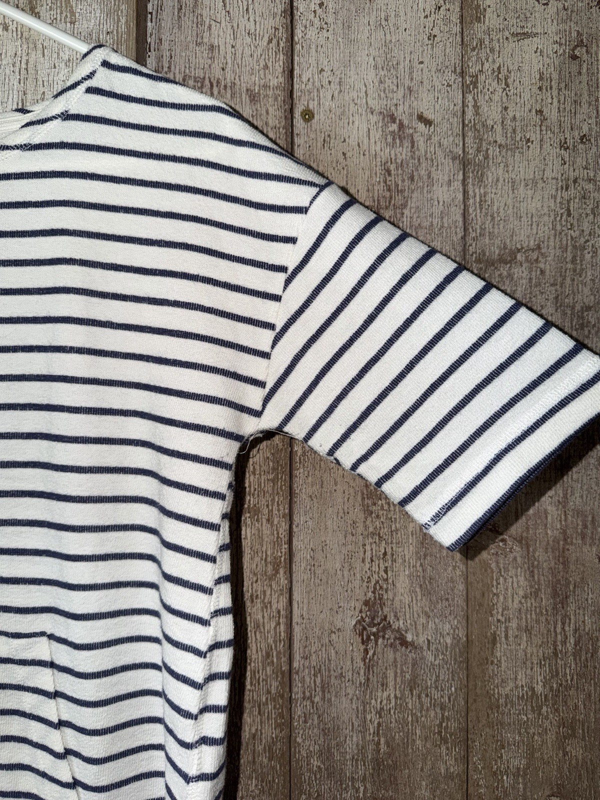 Koolaburra by UGG Women’s S White/Blue Striped Knit Crew Neck Short Sleeve Top