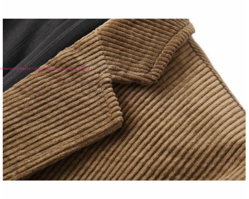 Men Vintage Casual Work Wear Corduroy Suit Fall Winter Blazer Jacket Sport Coats