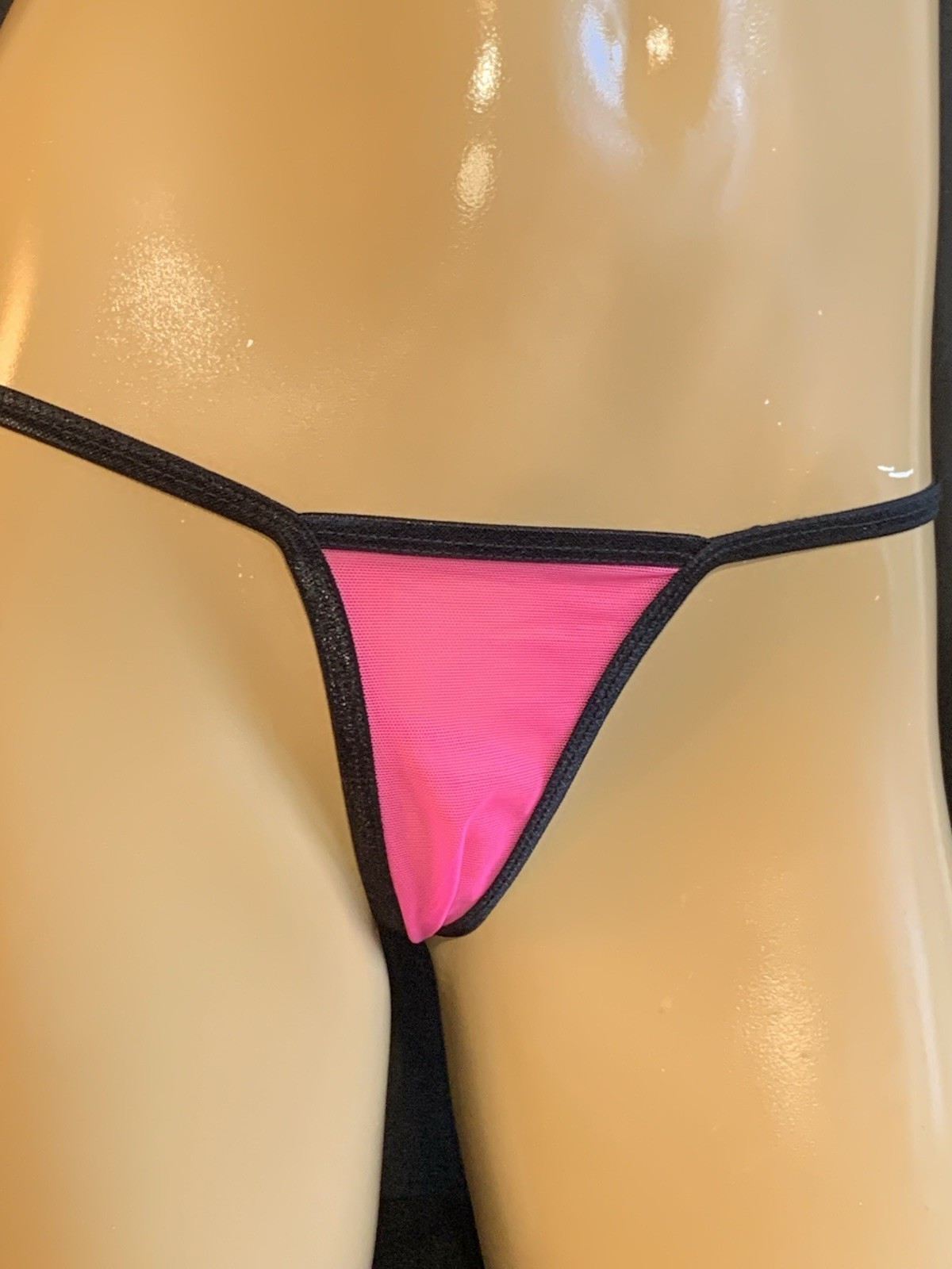 Thong Sheer Neon Pink Black Custom Made In USA All Sizes In My eBay Store