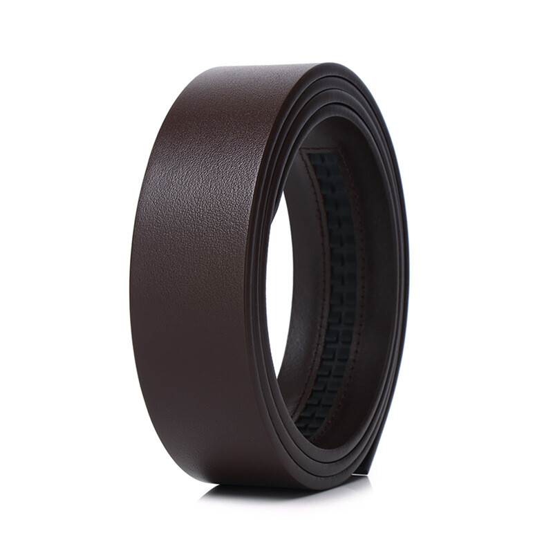 Cowhide Genuine Real Leather Automatic Ratchet Belt Strap No Buckle Waistband
