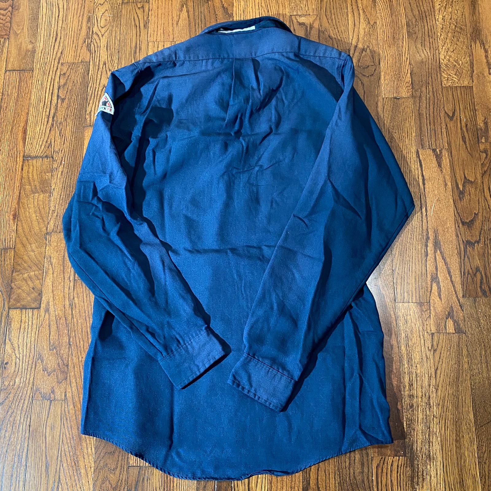 BULWARK FR NOMEX IIIA CHEVRON UNIFORM SHIRT NAVY BLUE MEN’S M