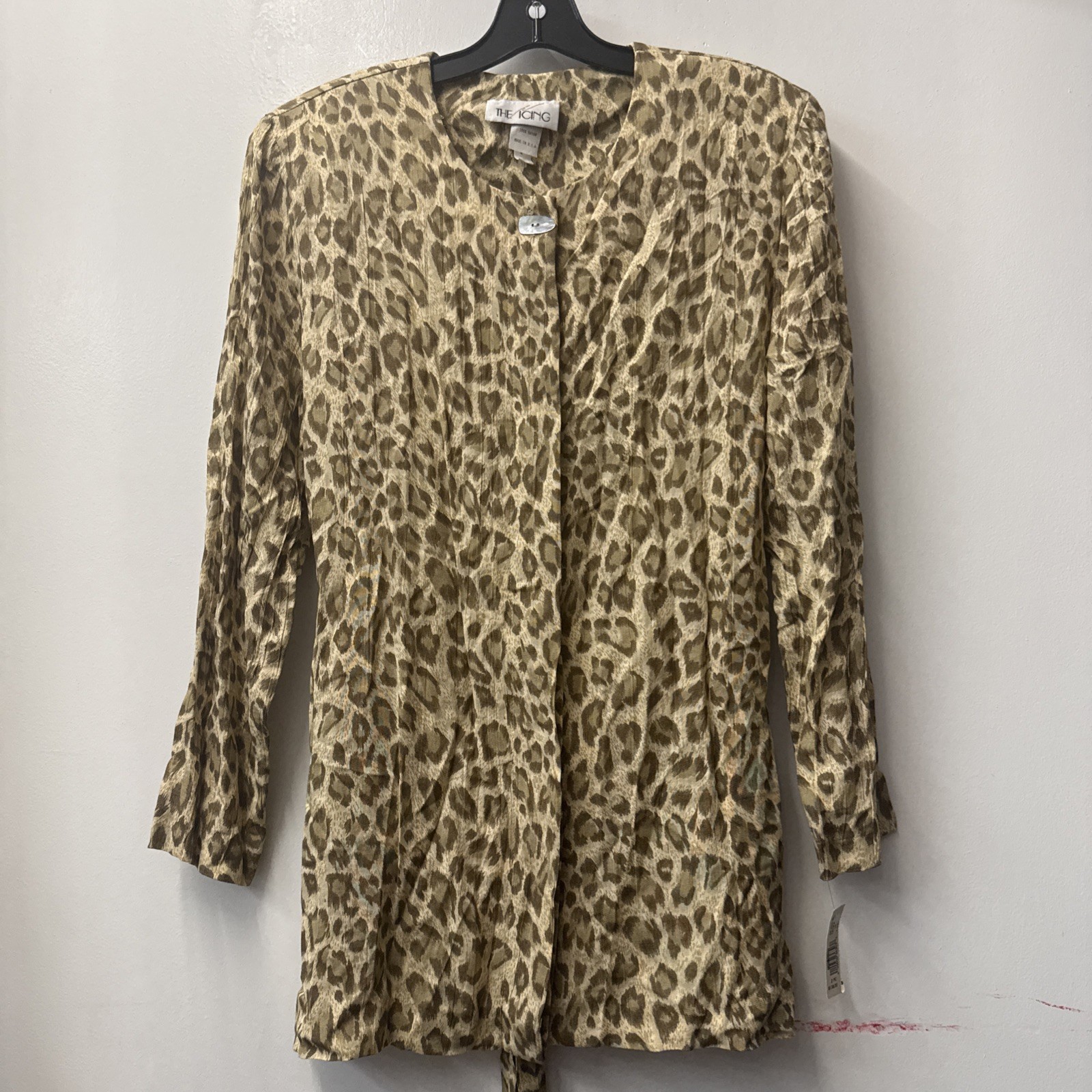 Vintage The Icing NWT Womens Leopard Print Button Up Luxury Mob Wife Blouse 10
