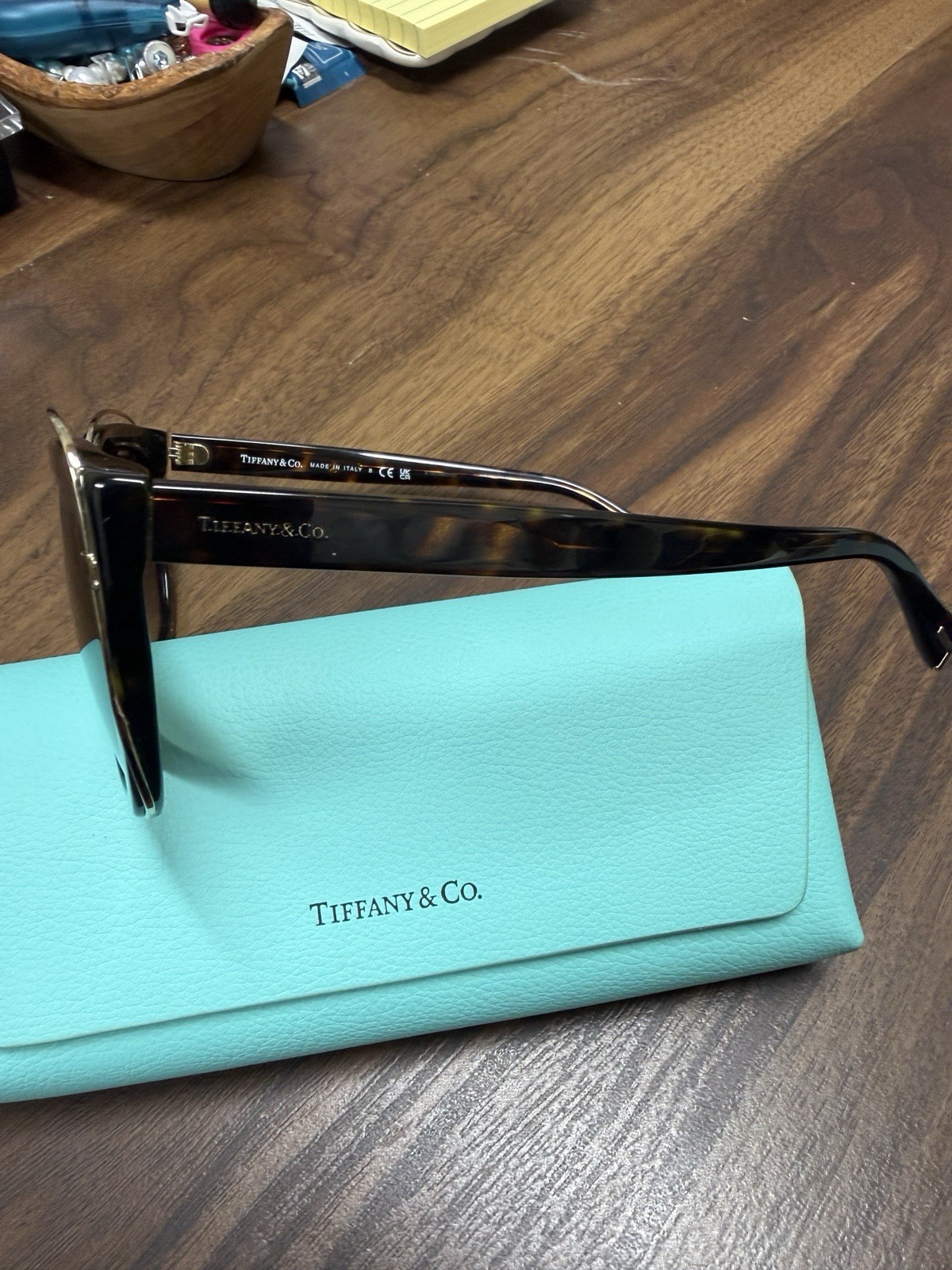 Tiffany & Co. Women’s Oversized Square Tortoise Shell Sunglasses Black Tinted