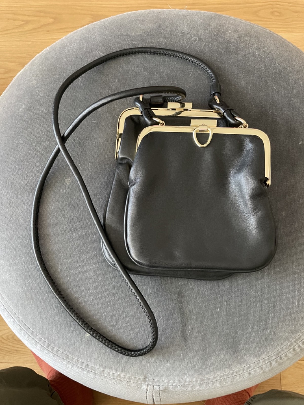 & Other Stories Black Leather Double Clutch – Pre-Owned, Excellent Condition