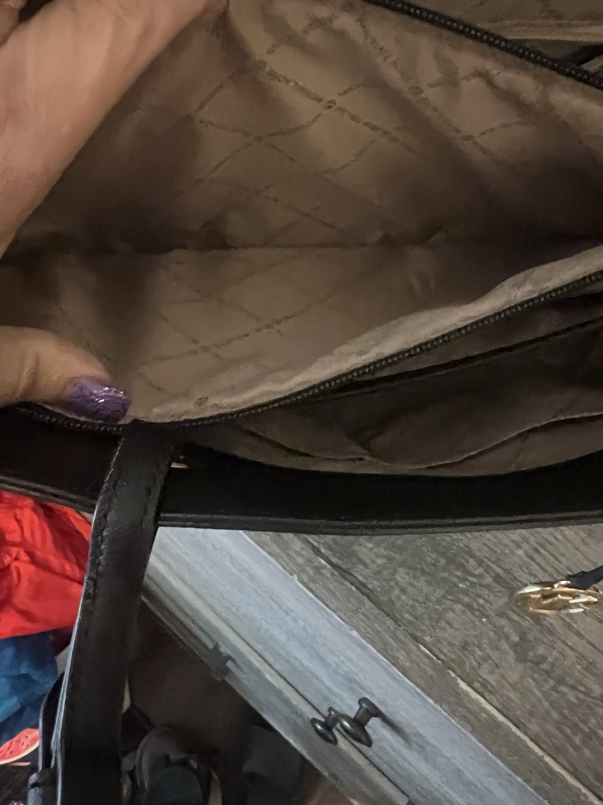 Michael Kors Monogram Zip Tote Bag Brown/Black Double Handles Gold Charm Pockets