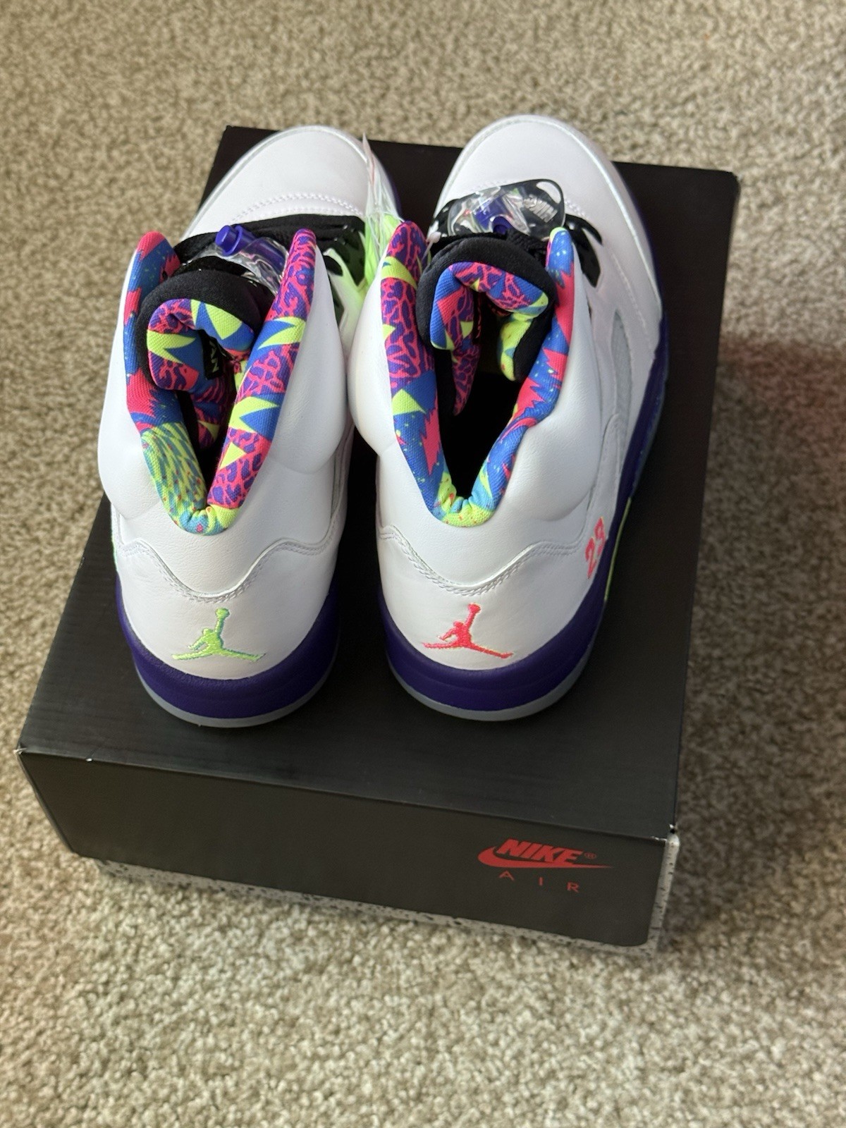 Jordan Air Jordan 5 White/Purple/Black/Multicolor Mid Top Sneakers