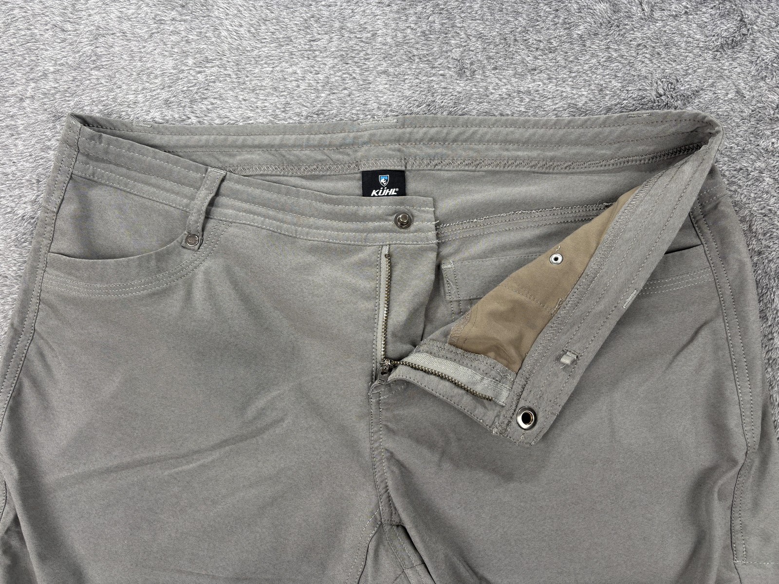 Kuhl Pants Womens 14 Gray Nylon Polyester Twill Capri Zip Pockets Outdoor Travel