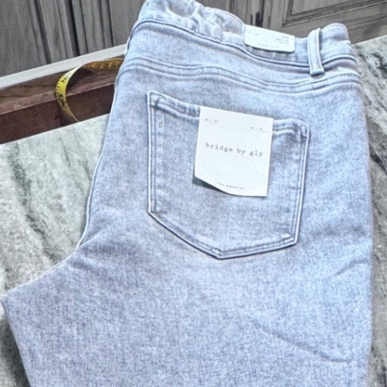 Bridge by Gly Jeans Womens 16W High Rise Skinny Denim Gray Quiet Luxury New