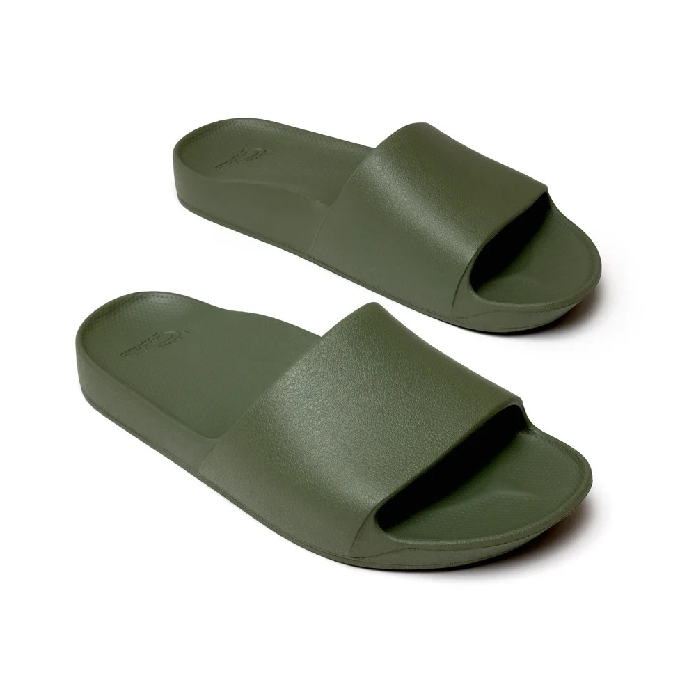 Archies Arch Support Slides Olive Green Unisex NEW With Tags
