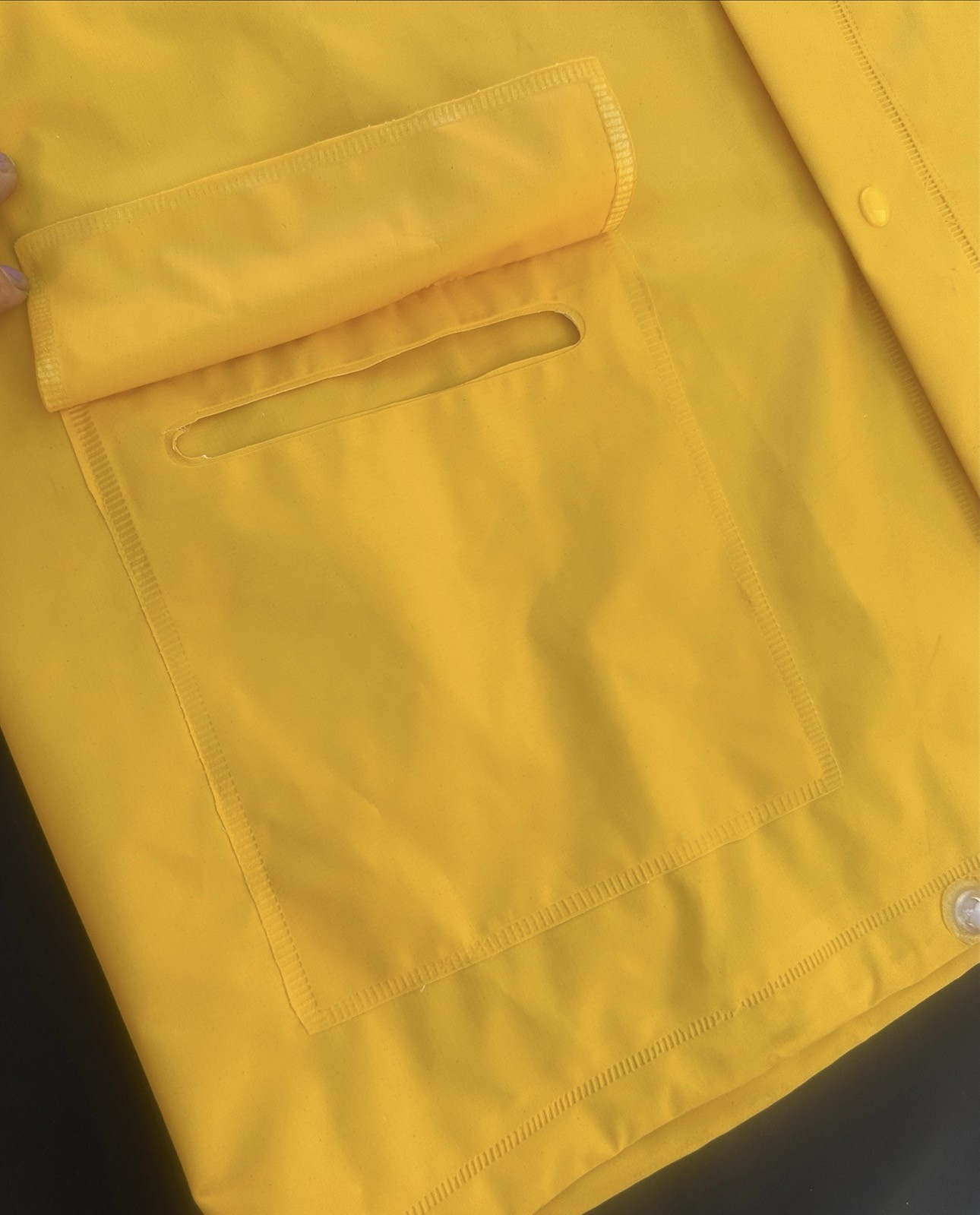 Unisex Yellow PVC Polyester Hooded Jacket Sowester Sea Jacket Labelled XL
